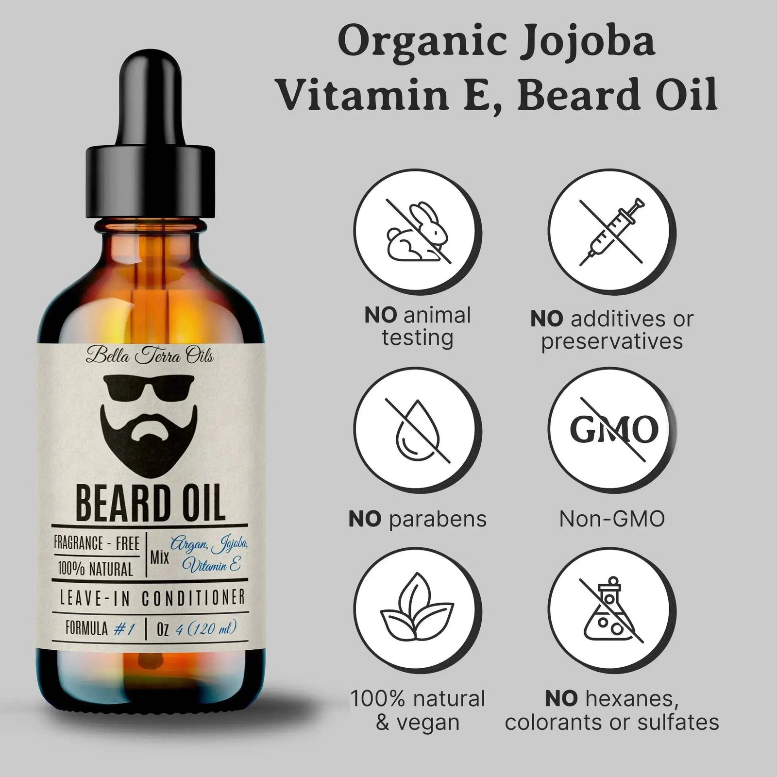 Beard Oil: Premium Blend, Nourishes & Softens, Ideal for Facial Hair Care