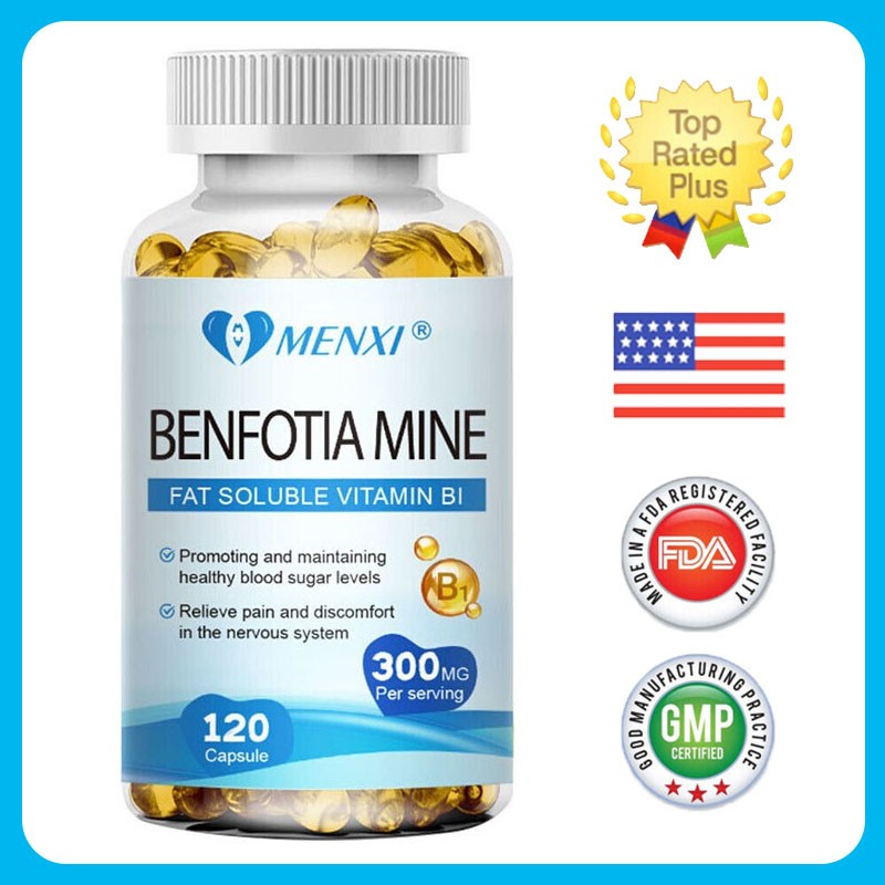 Benfotiamine 300mg 120 Veg Capsules Fat Soluble Thiamine Vitamin B1 Health Care
