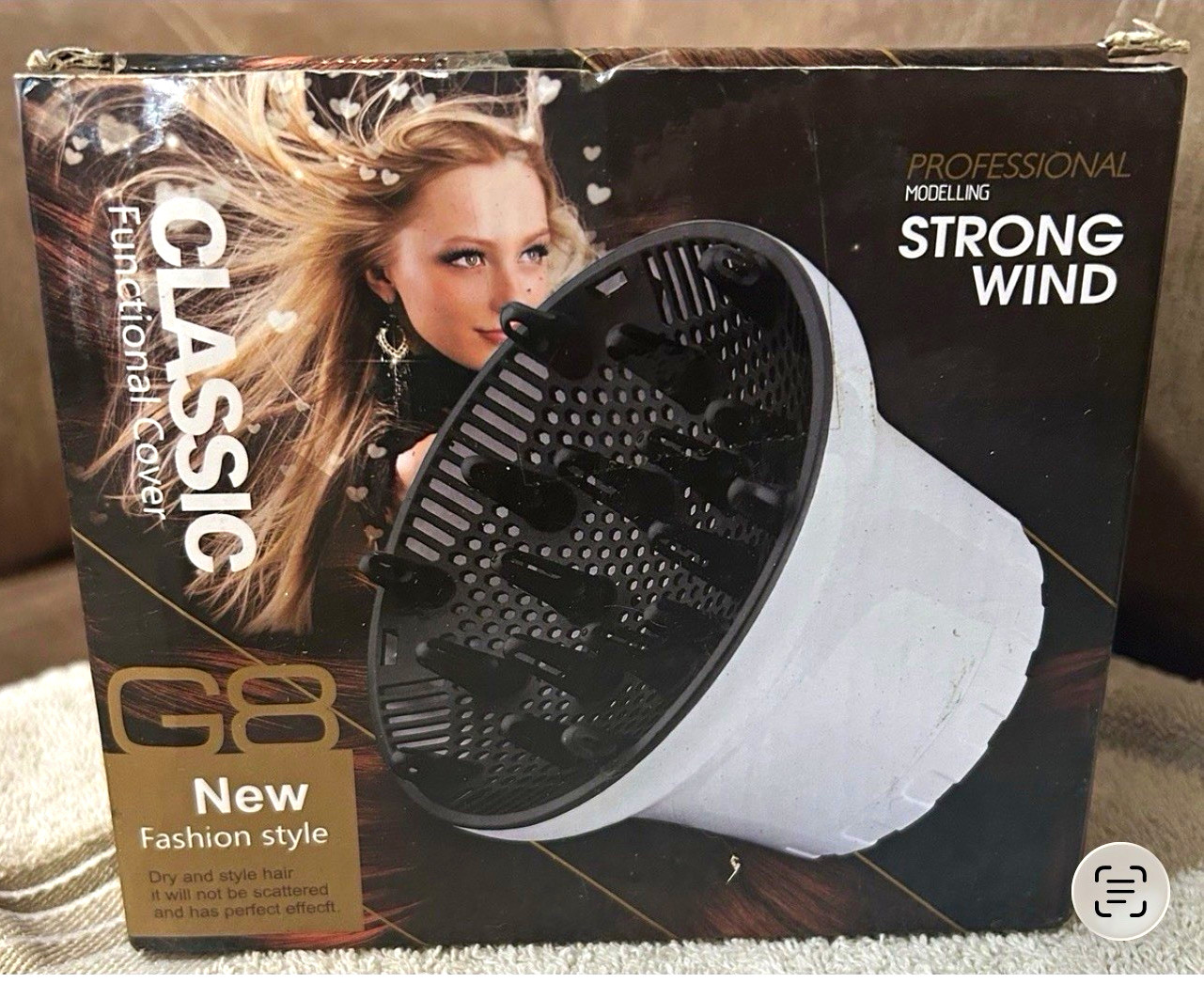 Universal Hair Dryer Diffuser Attachment, Plastic, Black/White, Unisex Adults