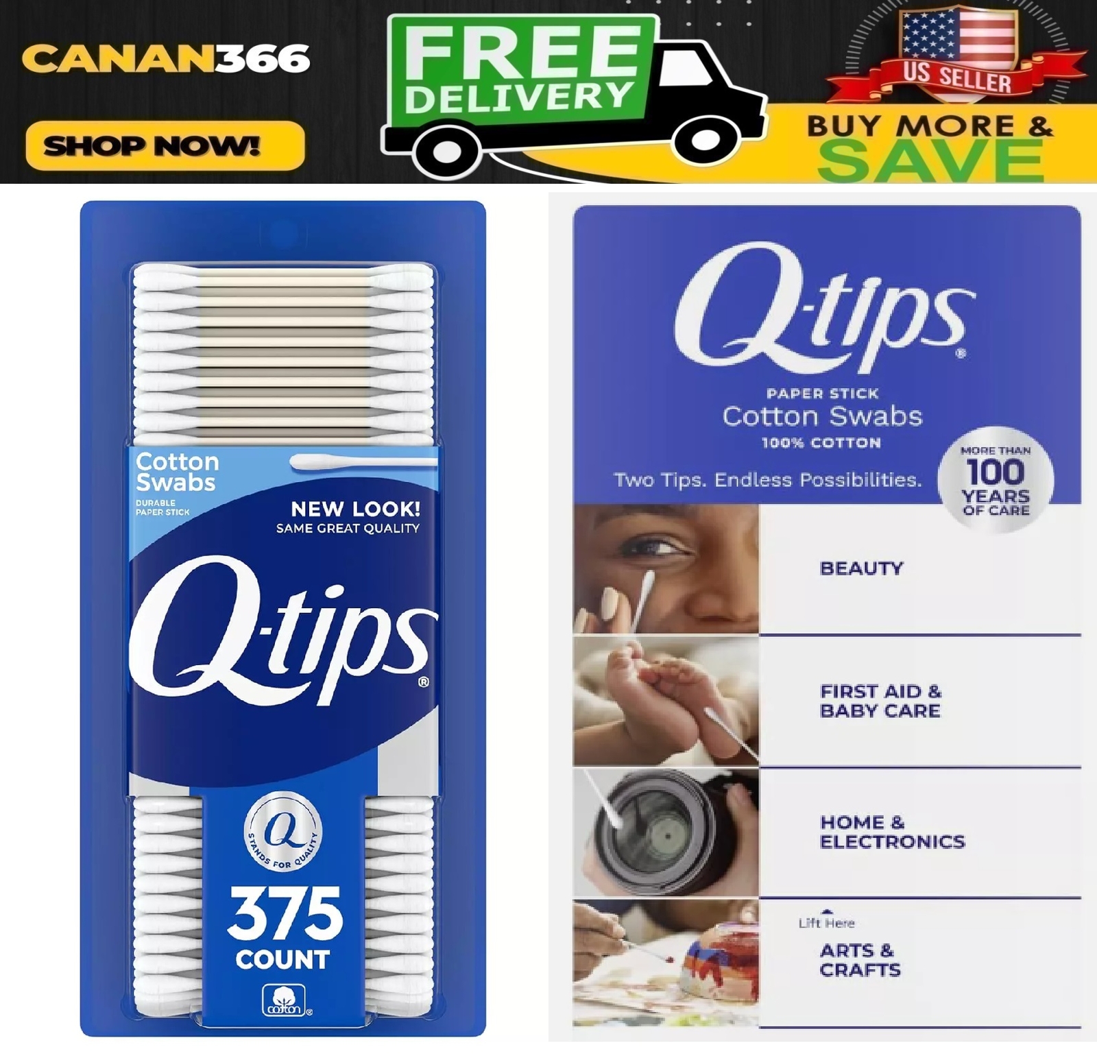 Q-tips Cotton Swabs For Hygiene and Beauty Care Original Cotton Swab 100% Cotton