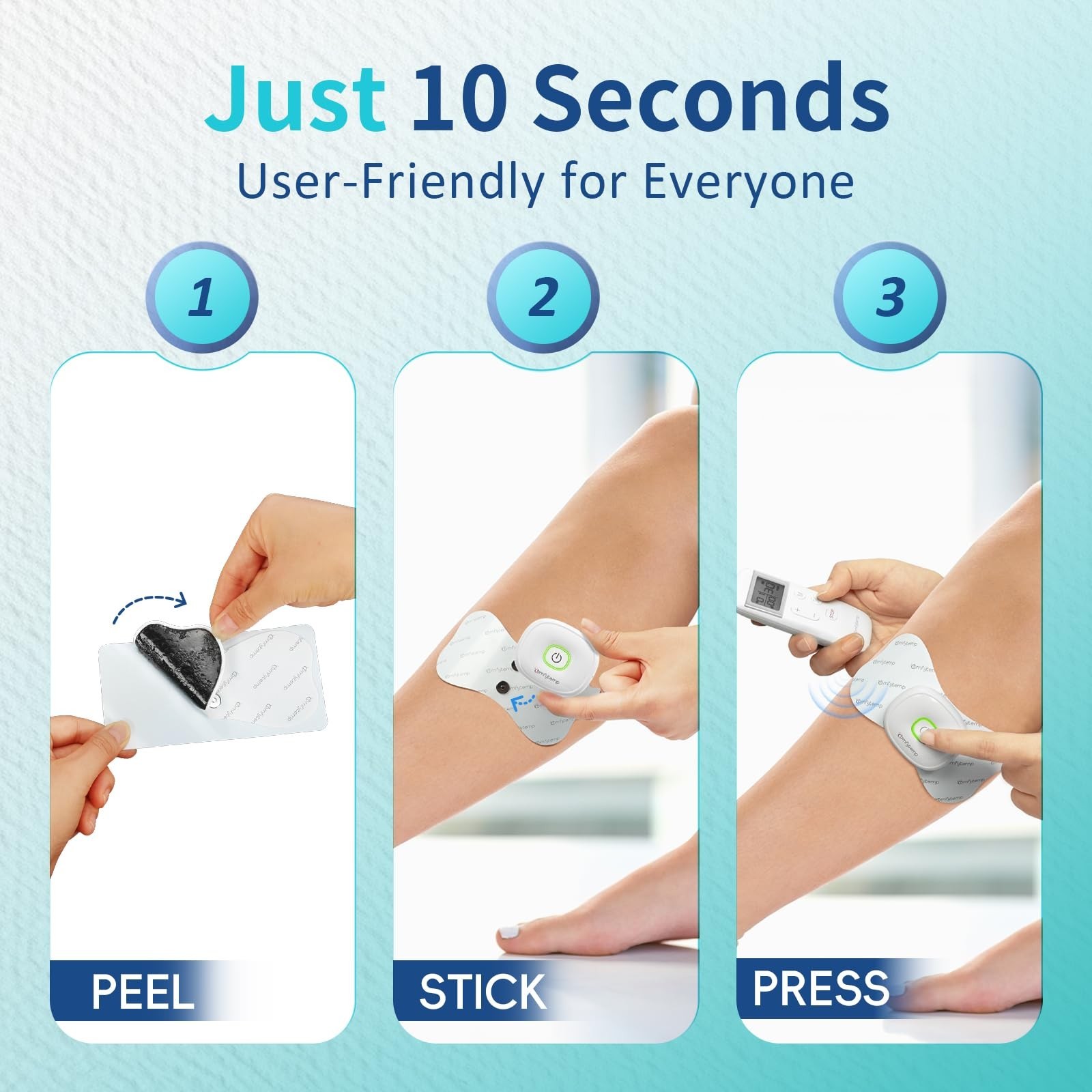 Comfytemp K6123-020 Wireless TENS Unit Muscle Stimulator 15 Modes Remote Control