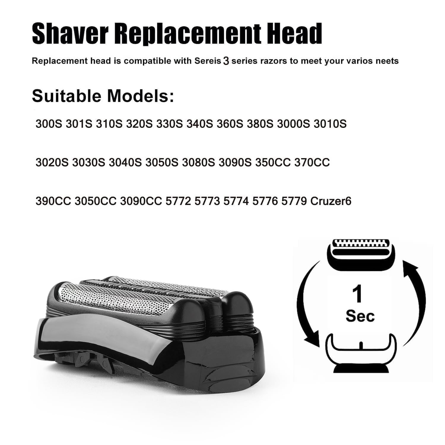 2Pack 21B-Series 3 Replacement Heads Compatible with Braun Series 3 Electric