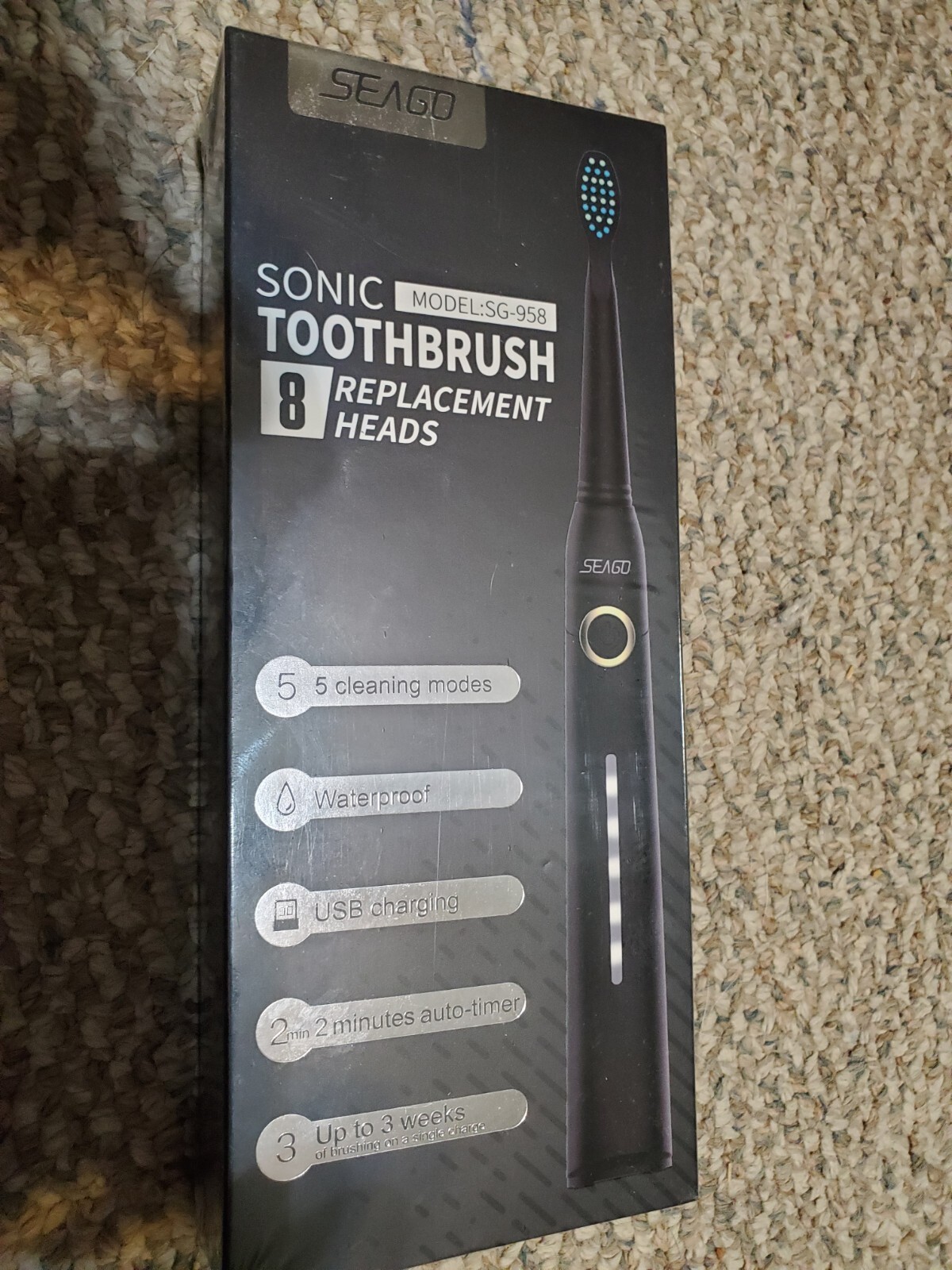 Seago electric sonic toothbrush with USB charging and long battery life