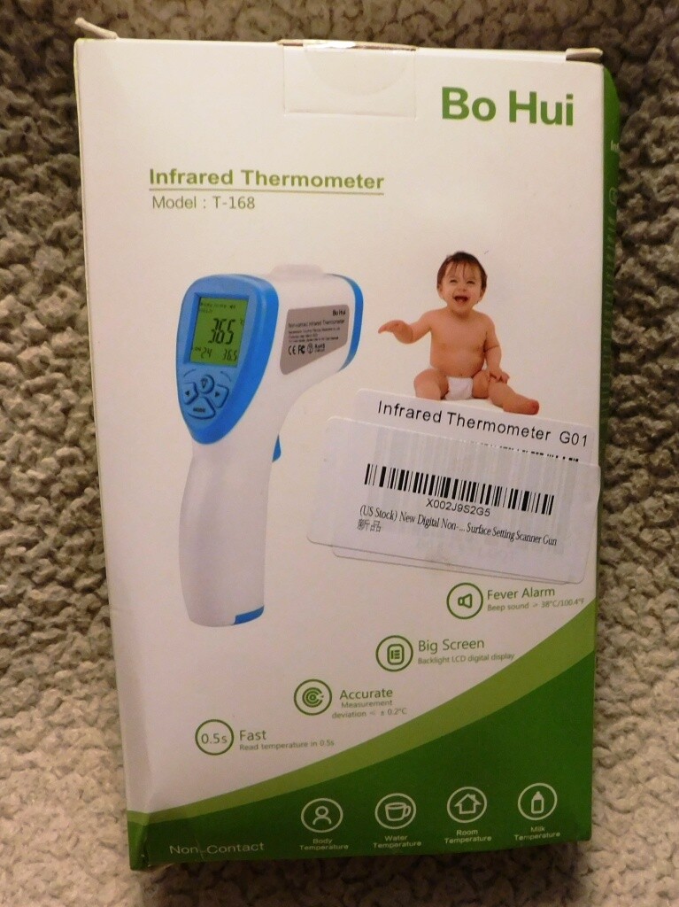 Bo Hui Non Contact Infrared Thermometer FDA & CE Approved Model T-168 SEALED