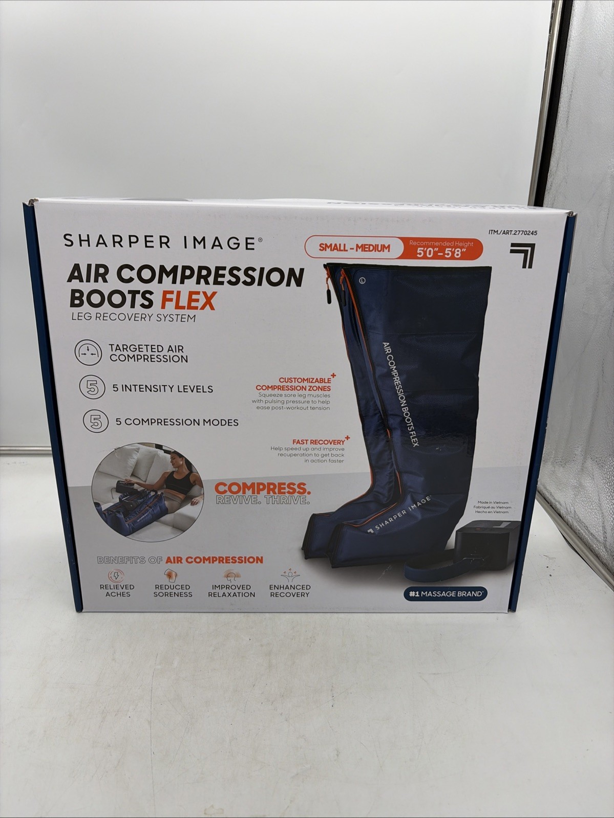 Sharper Image Air Compression Boots Flex Leg Recovery System Large/X-Large