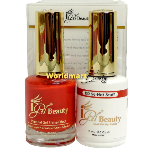 IGel Beauty Gel Nail Polish 0.5oz Gel DUO DD56- HOT STUFF