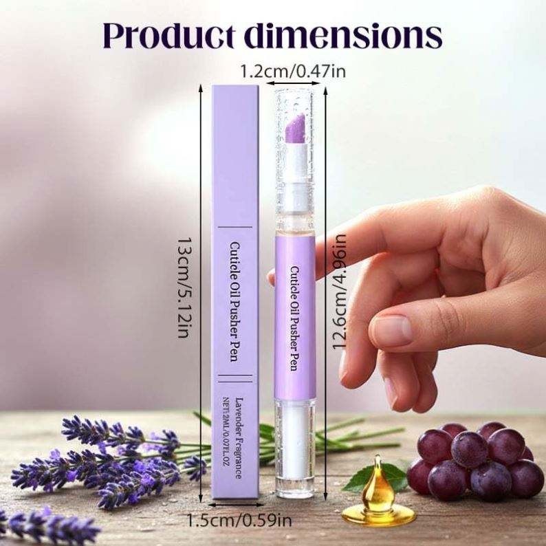 2-in-1 Cuticle Pusher 2026 Cuticle Oil Pusher Pen Portable Nail Care Pen for Dry