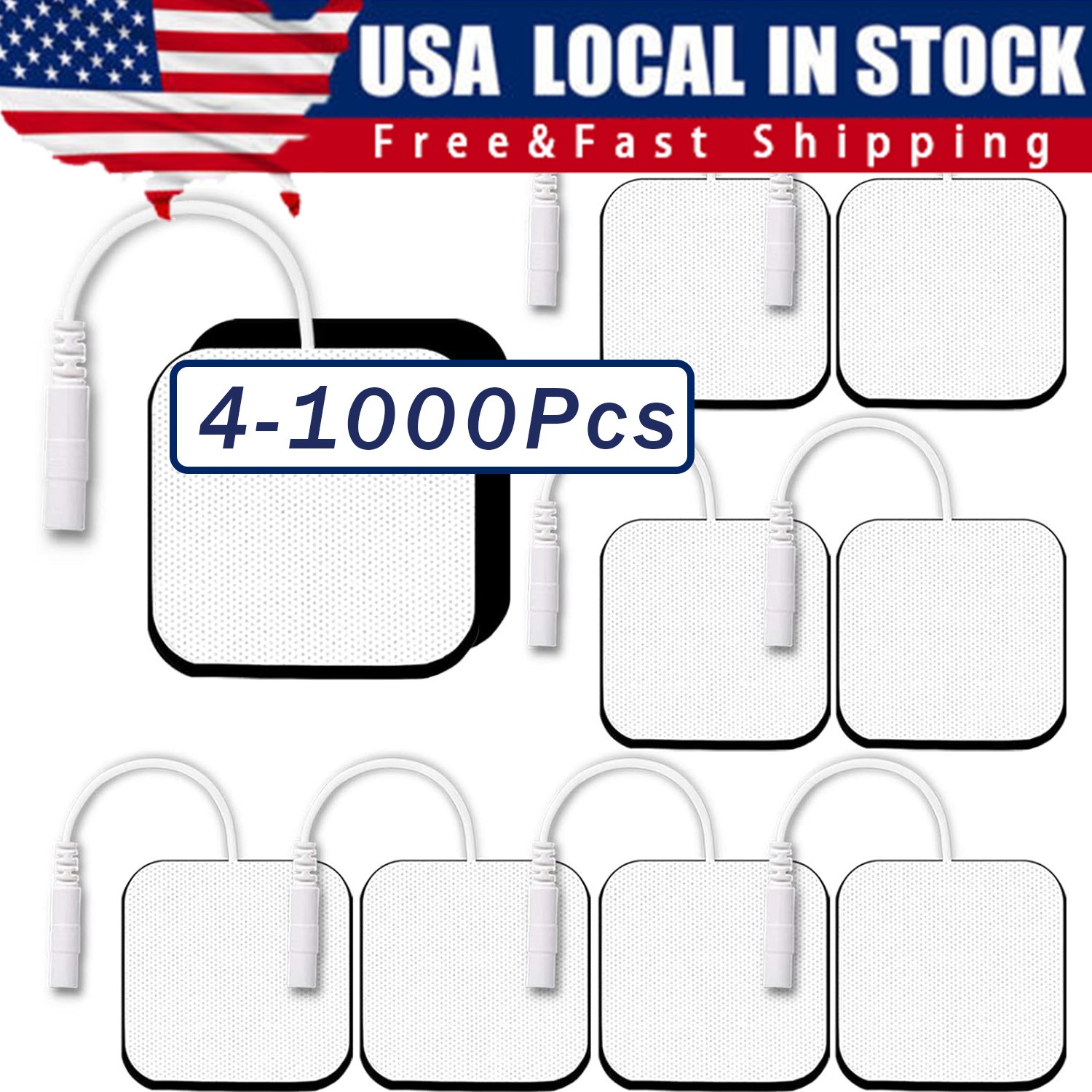 40 TENS Electrode Pads EMS Replacement Unit 7000 3000 2×2 Muscle Stimulator BULK