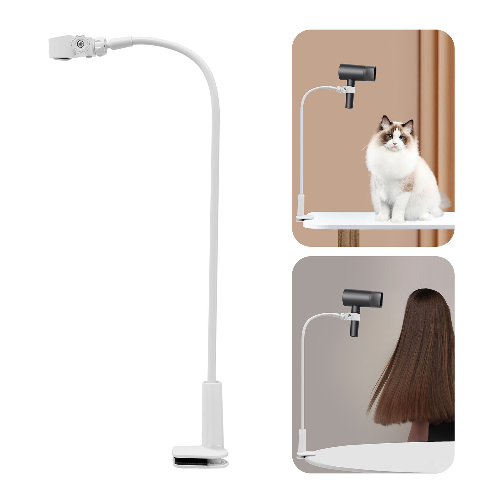 360° Adjustable Hair Dryer Stand – Hands-Free, Compact, and Portable