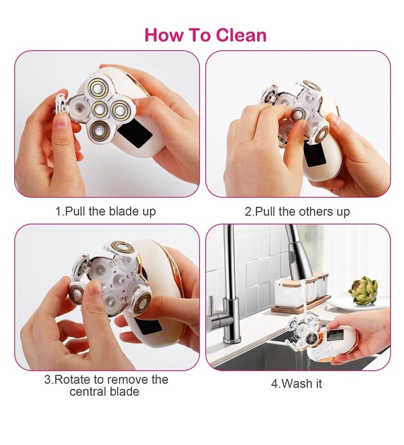 Electric Razor Shaver Women Facial Hair Removal under Arms Legs Pubic Bikini