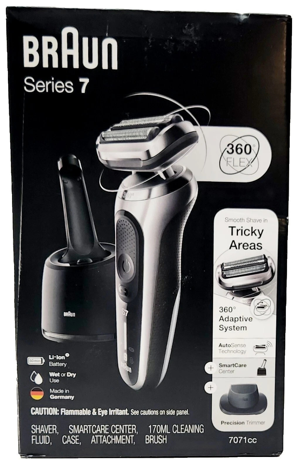 Braun Series 7, ( 7071cc) 360 Flex Adaptation System Wet Or Dry Razor For Men