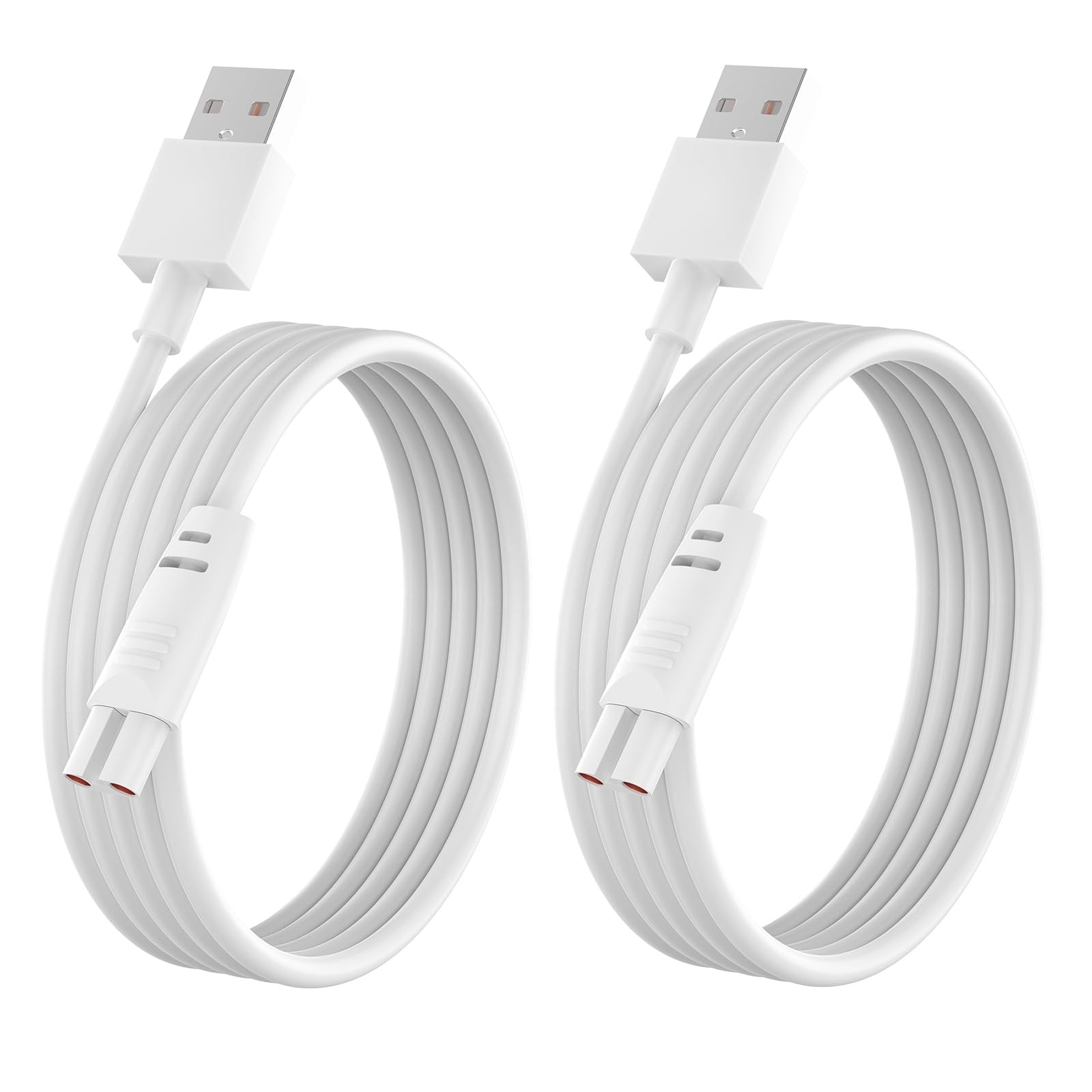 2 Pack USB Charging Cable for Rechargeable Water Flosser Oral Irrigator White