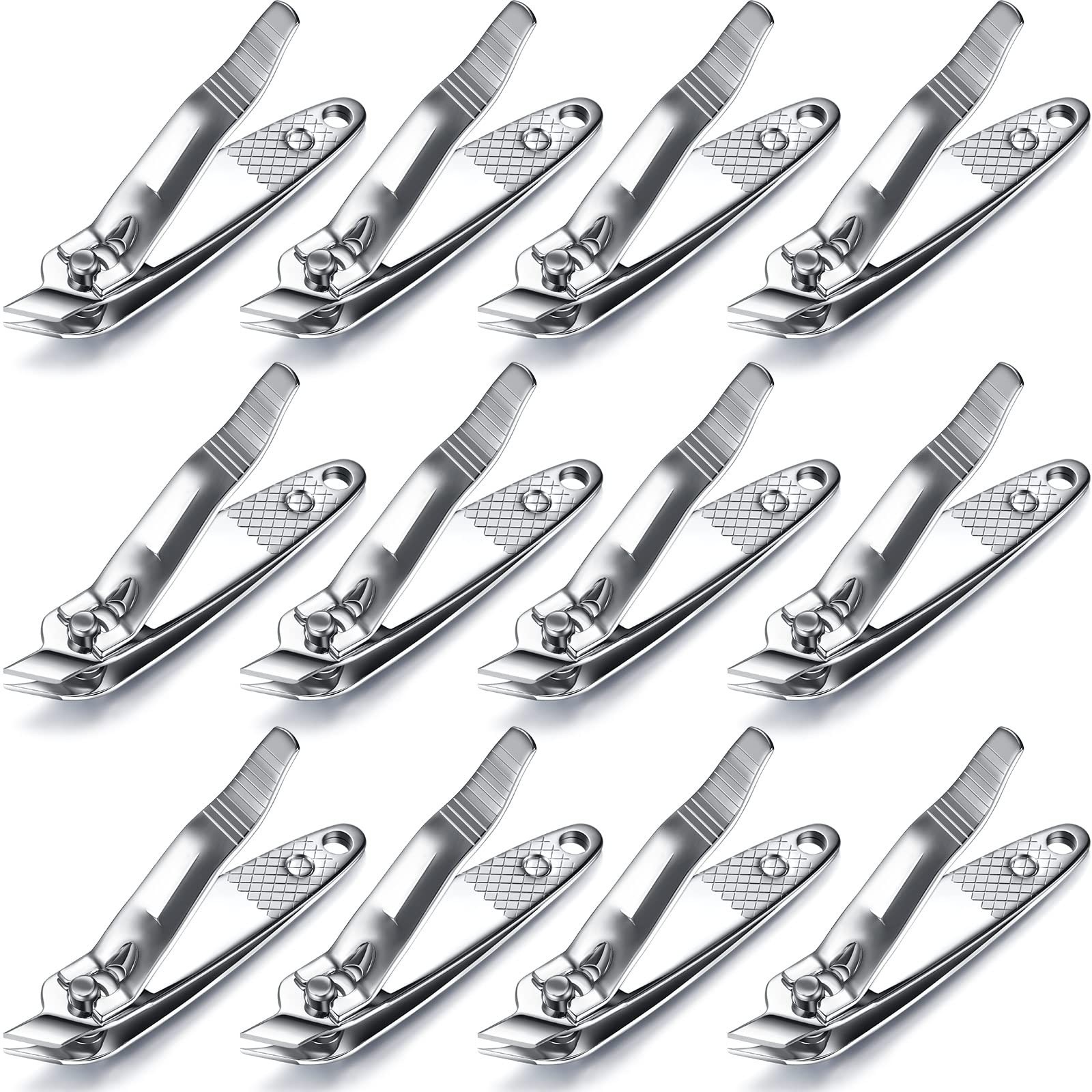 12 Pcs Nail Clippers for Women Slanted Edge Metal Side As Picture Show