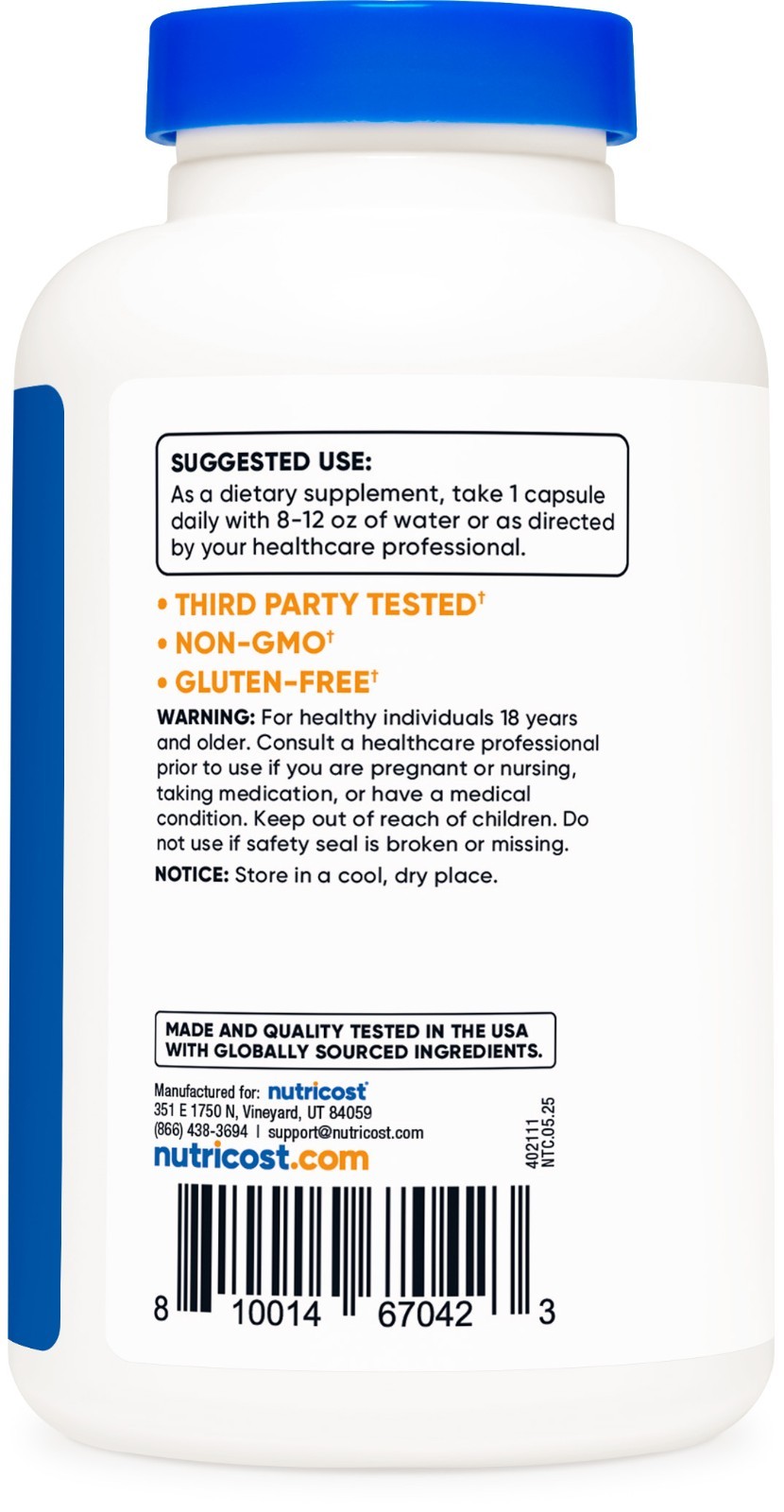 Nutricost Astragalus Capsules 550mg, 240 Capsules – Non-GMO and Gluten Free