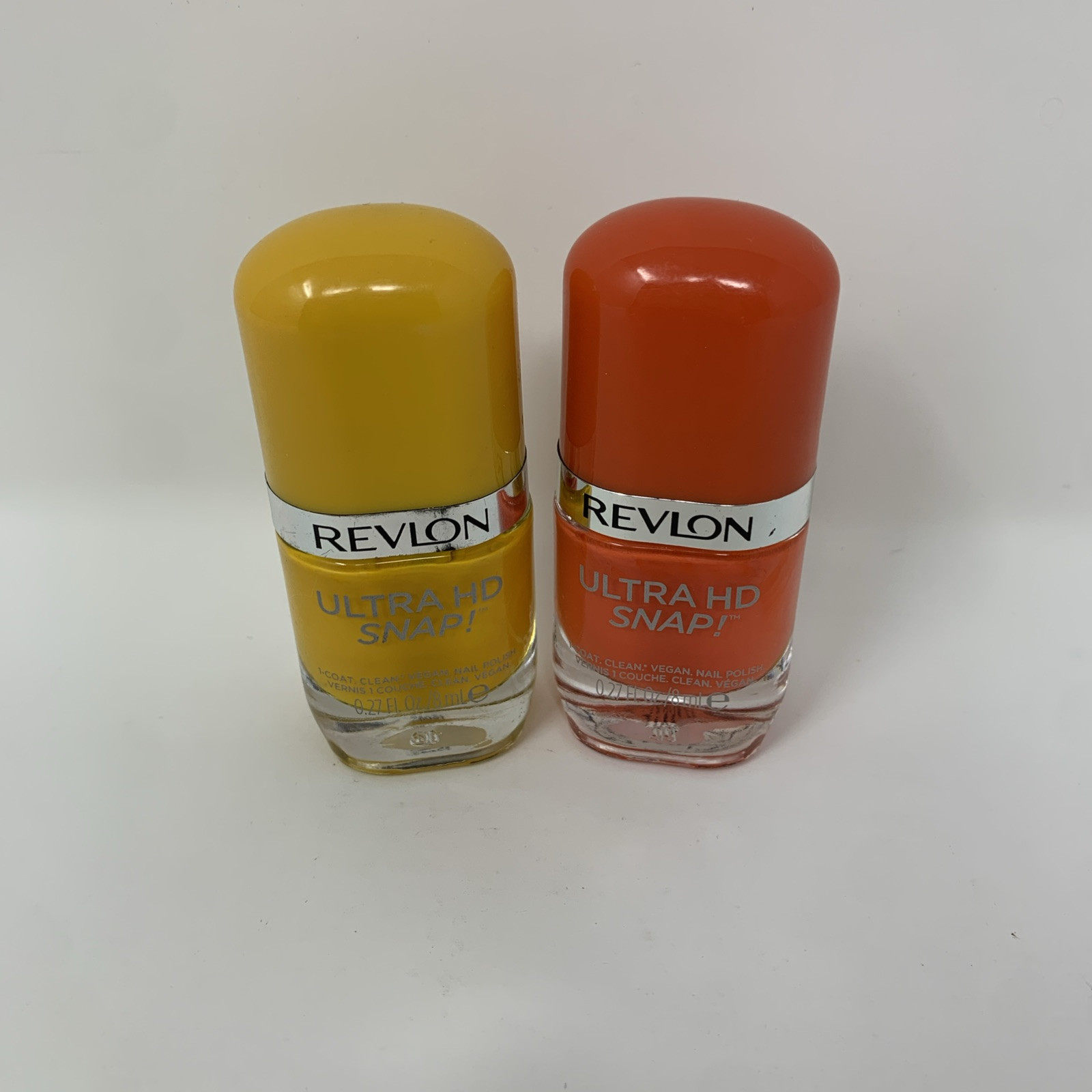 2x REVLON Ultra HD Snap Nail Polish #010 Marigold Maven & 007 Hot Stuff