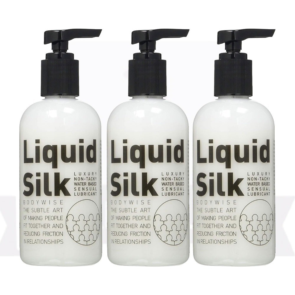 Liquid Silk Personal Water Based Lubricant Large Pump Bottle 250ml – PACK OF 3