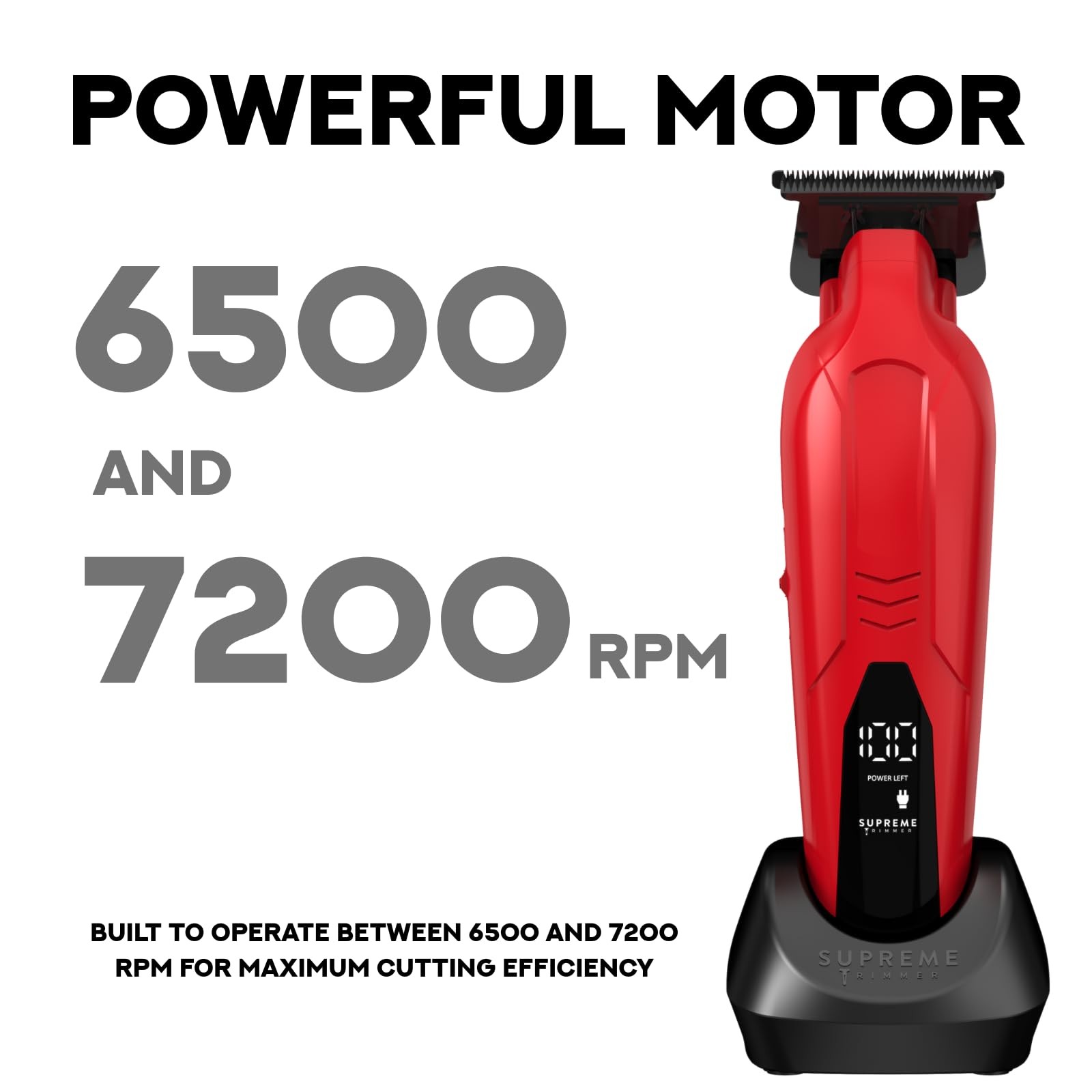 Cordless Barber Trimmer ST3700 7000 RPM Zero Gap DLC T Blade Red USB-C Supreme