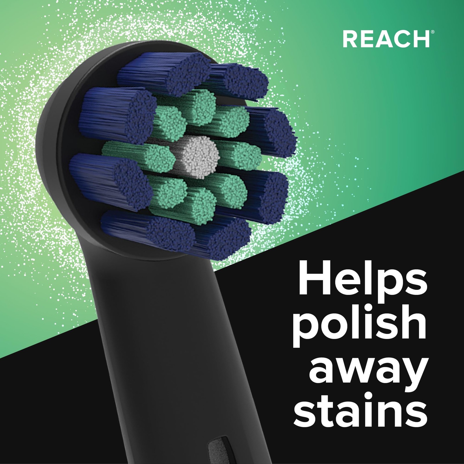 Reach Premium Clean Replacement Toothbrush Heads, Black, 2 Ct, Medium, Black