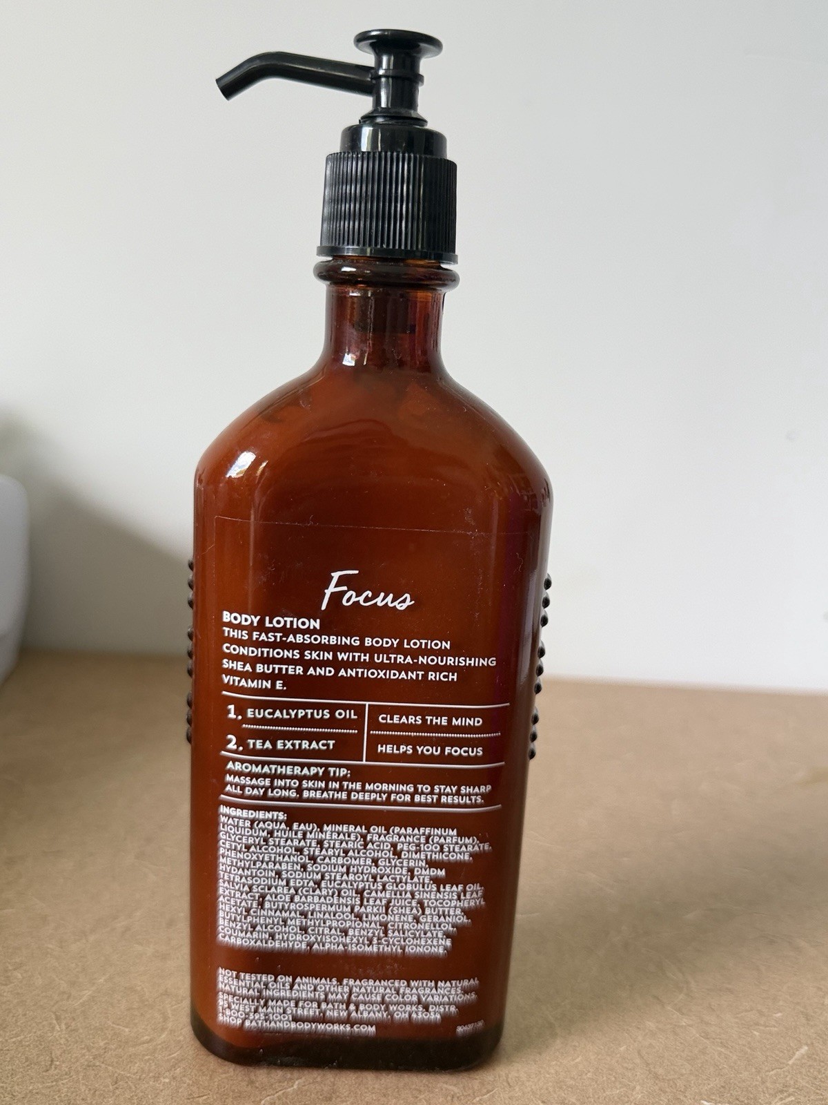 Bath & Body Works Aromatherapy FOCUS Eucalyptus Tea Body Lotion 6.5 oz