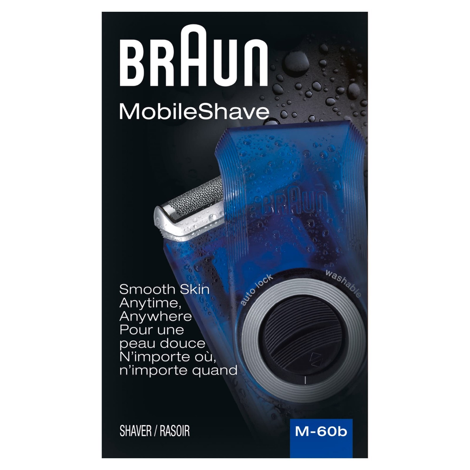 Braun Electric Razor for Men, M60b Mobile Electric Foil Shaver, Washable.