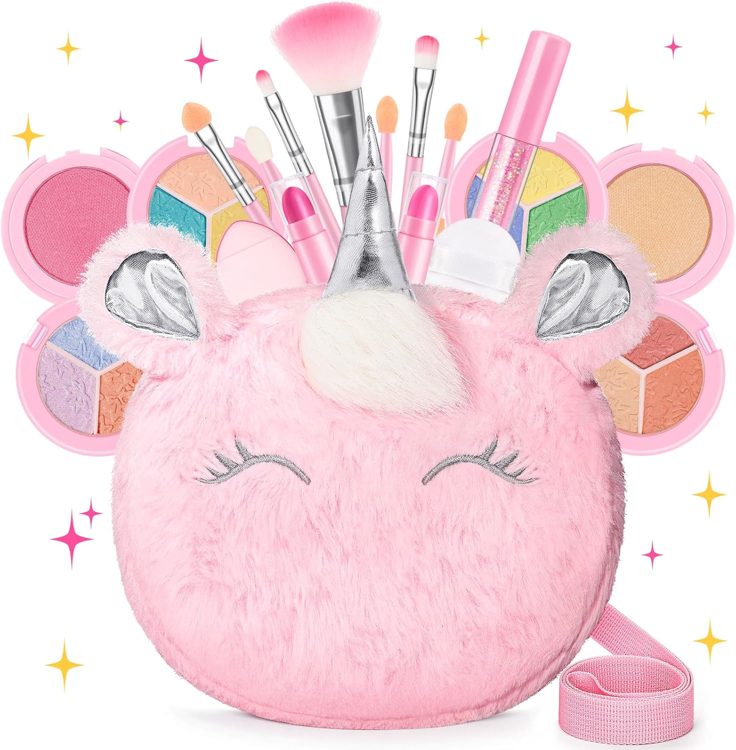 Kids Real Makeup Kit for Girls 3-10 Years Old : Washable Non Toxic Make up Toys