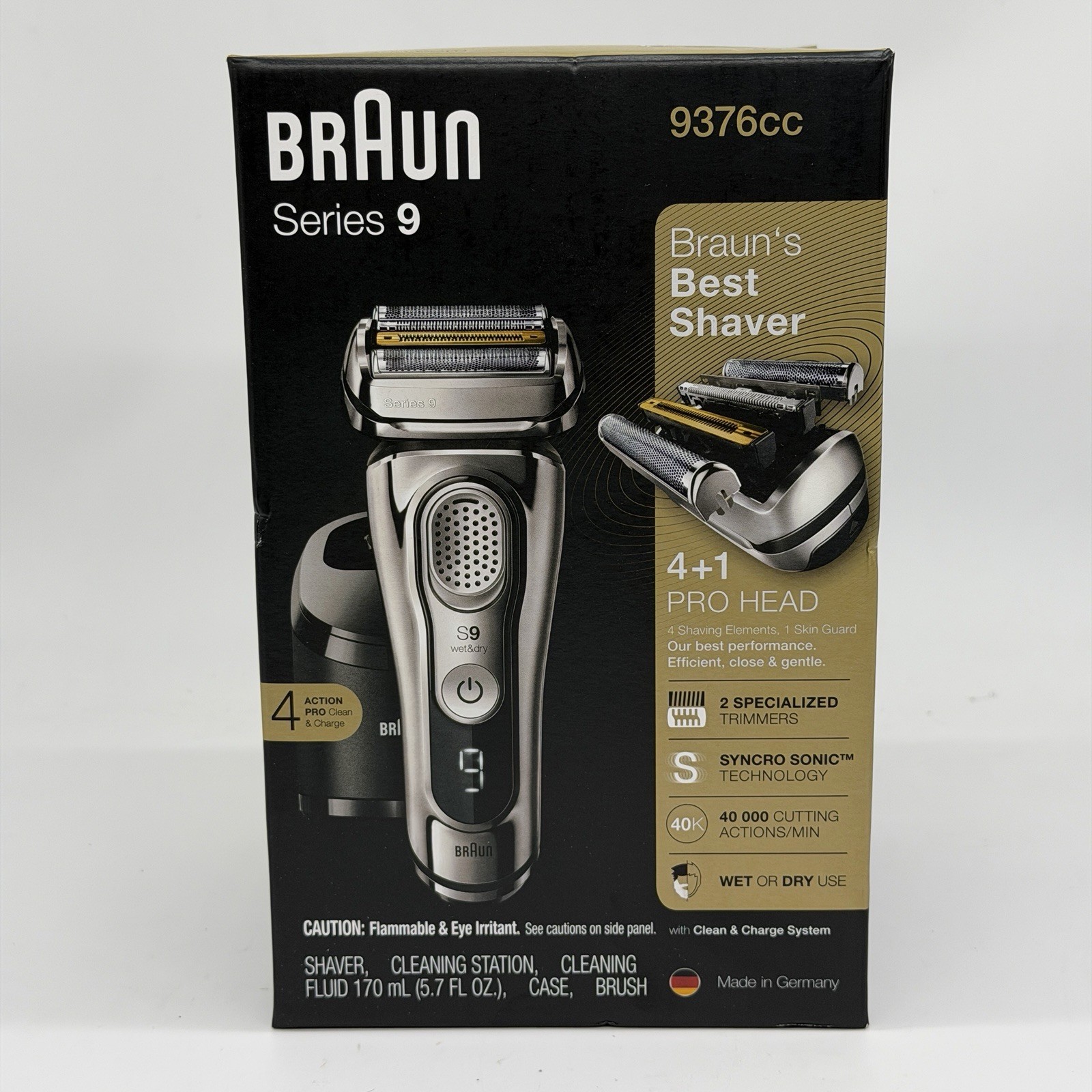 Braun 9376 cc Series 9 Wet & Dry Mens Electric Shaver NIB