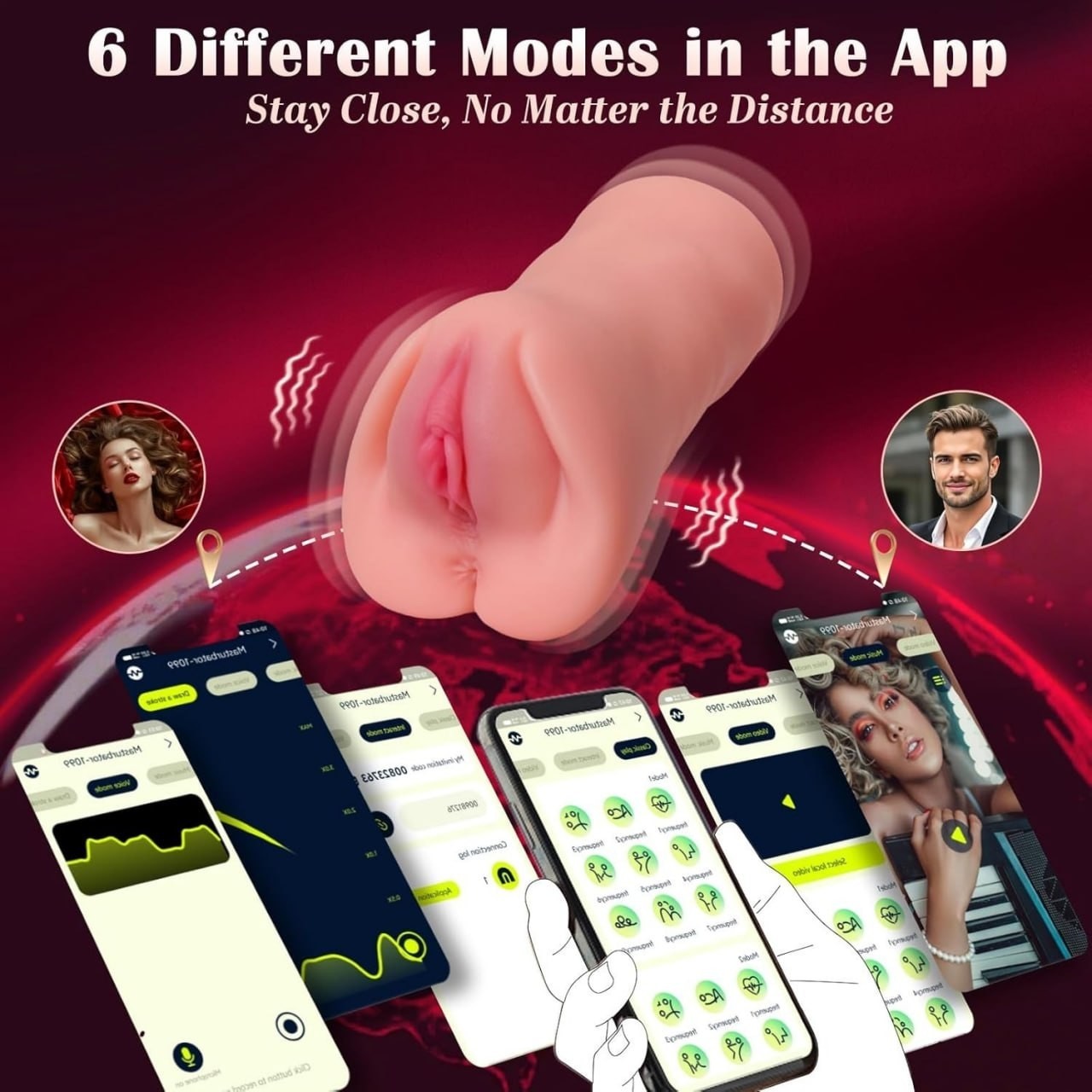 App Controlled Automatic Thrusting Male Masturbator Vibrating Pocket Toy