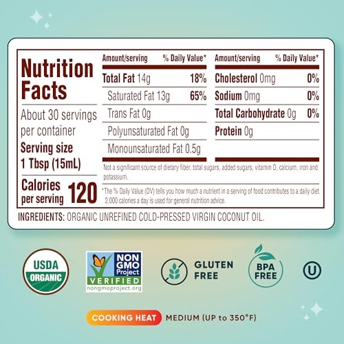 Nutiva Organic, Cold-Pressed, Unrefined, Virgin 15 Fl Oz (Pack of 1), Default