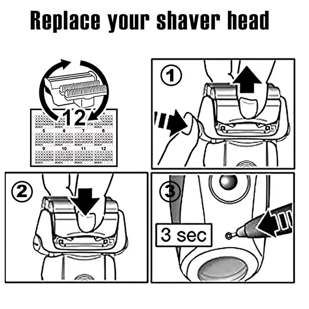 2Pack Series 7 Replacement Head for Braun Series 7 Foil Shaver 70s 790cc 760cc