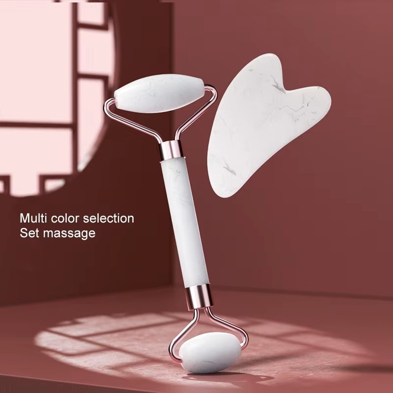 Resin Face Neck Massager Roller Gua Sha Board Facial Body Skincare Beauty Tool