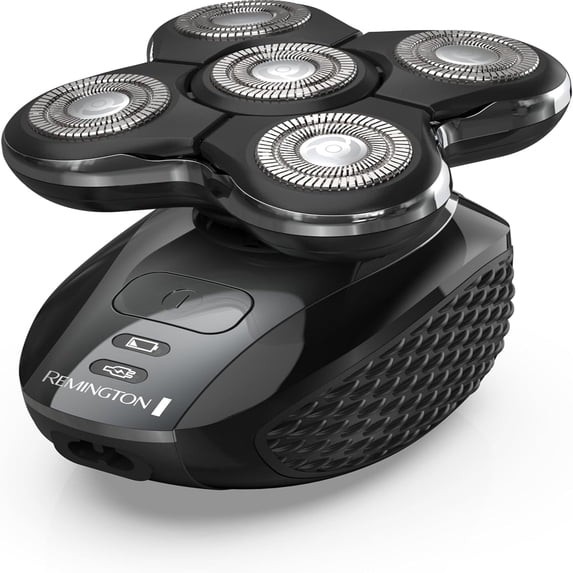 REMINGTON Balder Pro XR7000 Men’s Cordless Electric Head Shaver, 5 Dual Track Ro