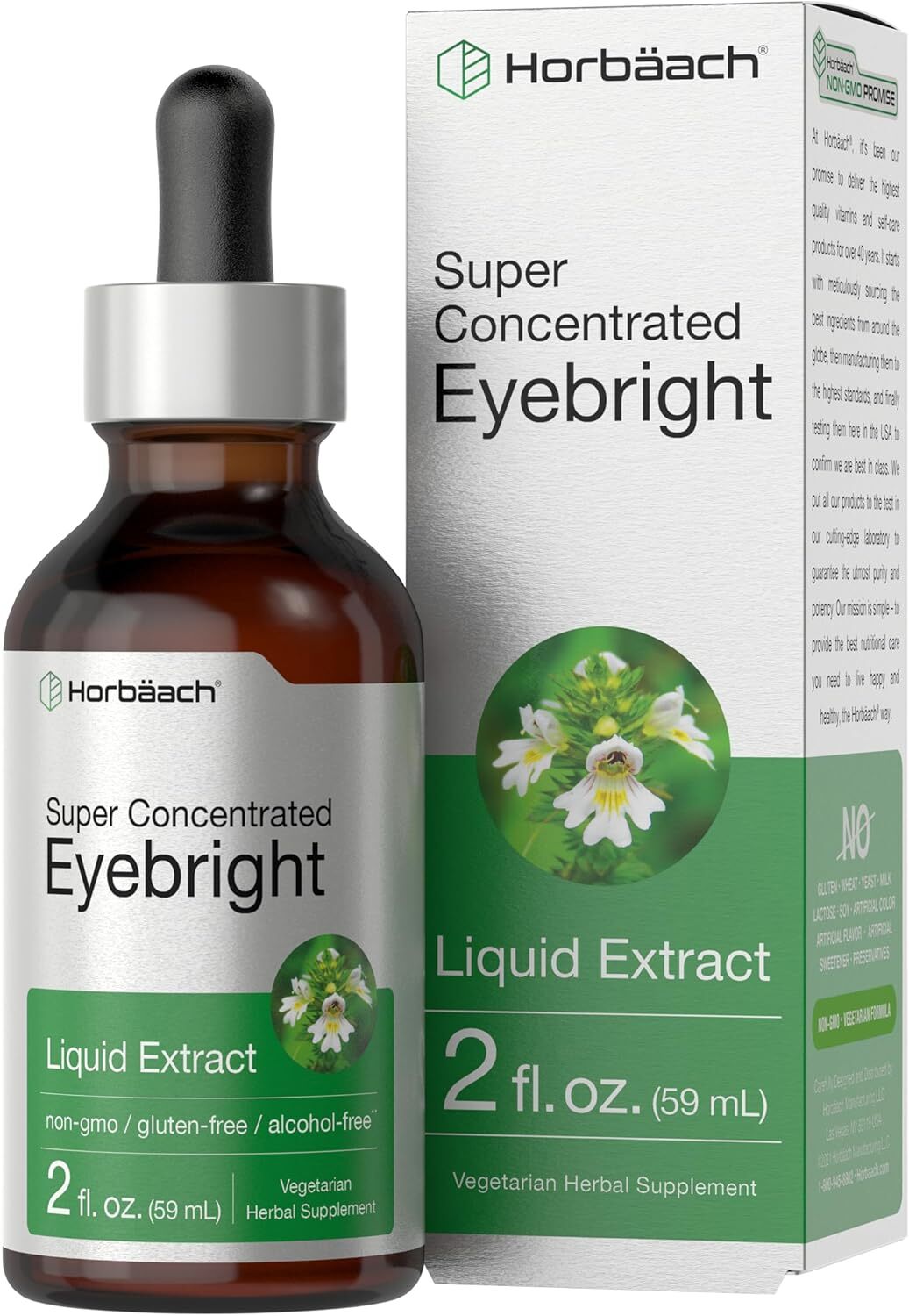 Eyebright Herb Liquid Extract | 2 fl oz | Alcohol Free | by Horbaach