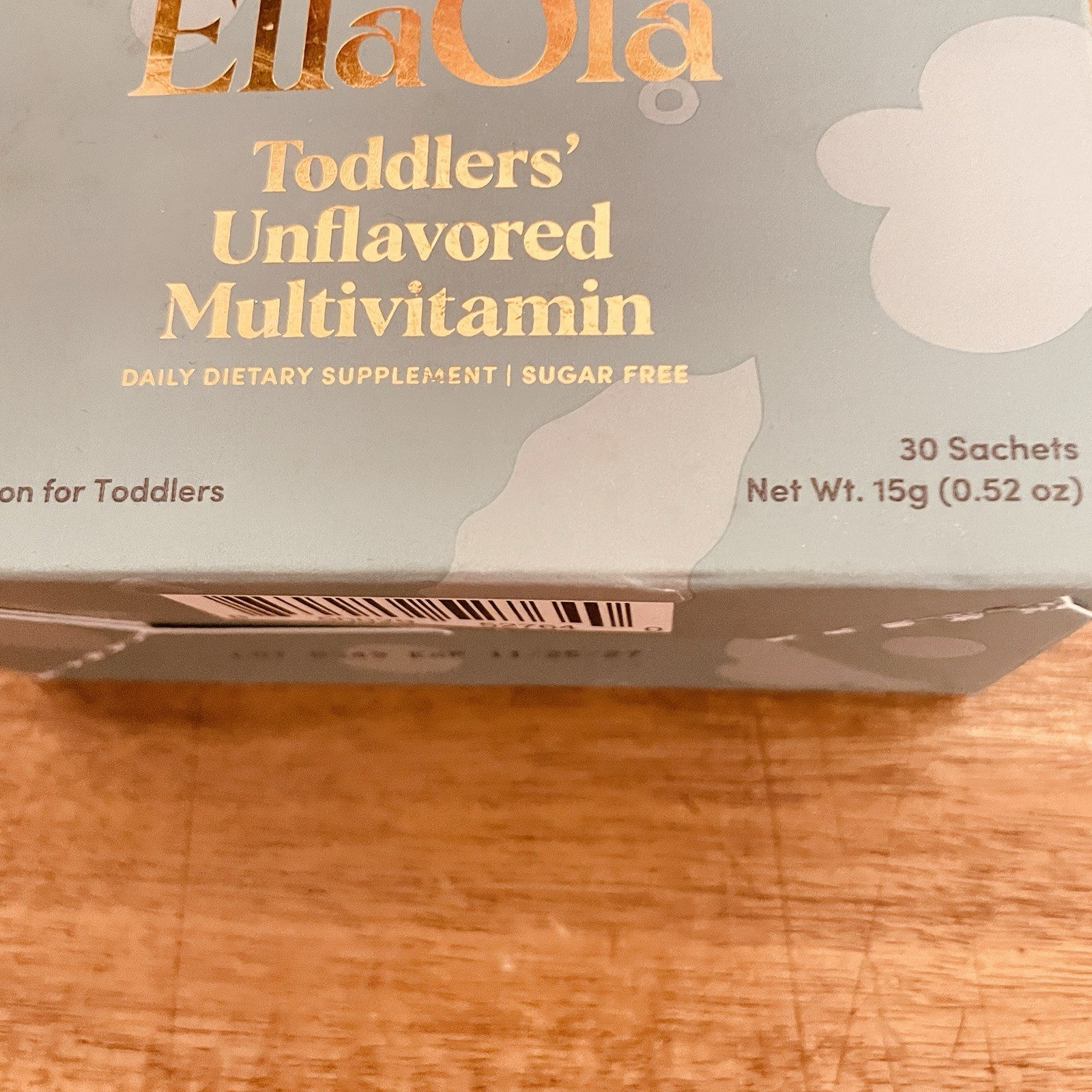 EllaOla Toddlers Unflavored Multivitamin 1-3 Years 30 Sachet Pack BB 11/2027