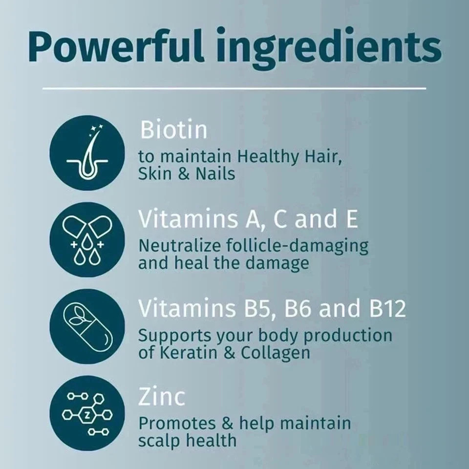 WEEM Hair Skin and Nails Gummies, Vegan biotin Vitamins, Healthy Hair- Pack of 3