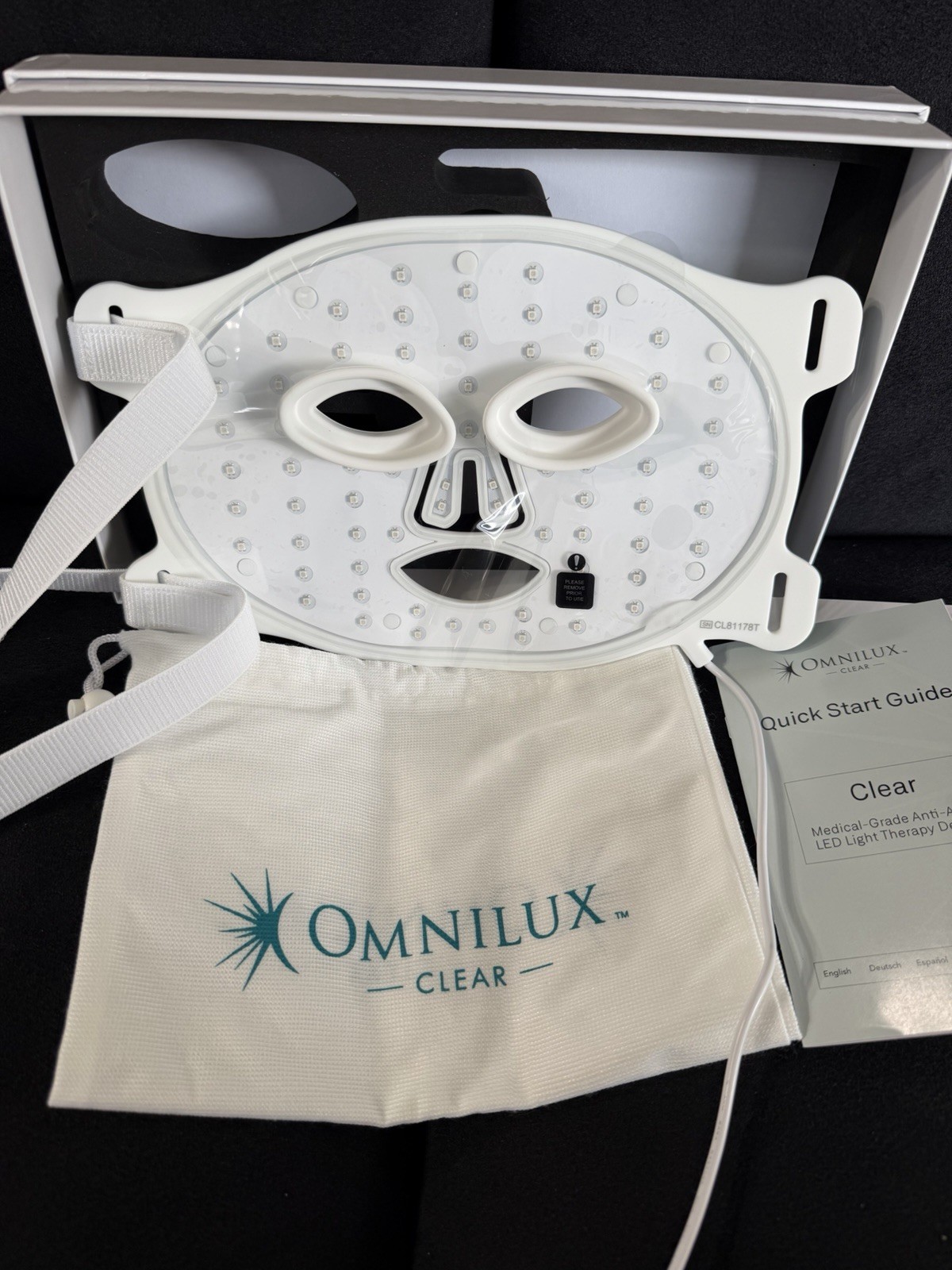 Omnilux Clear Face LED Light Therapy Mask Full Kit