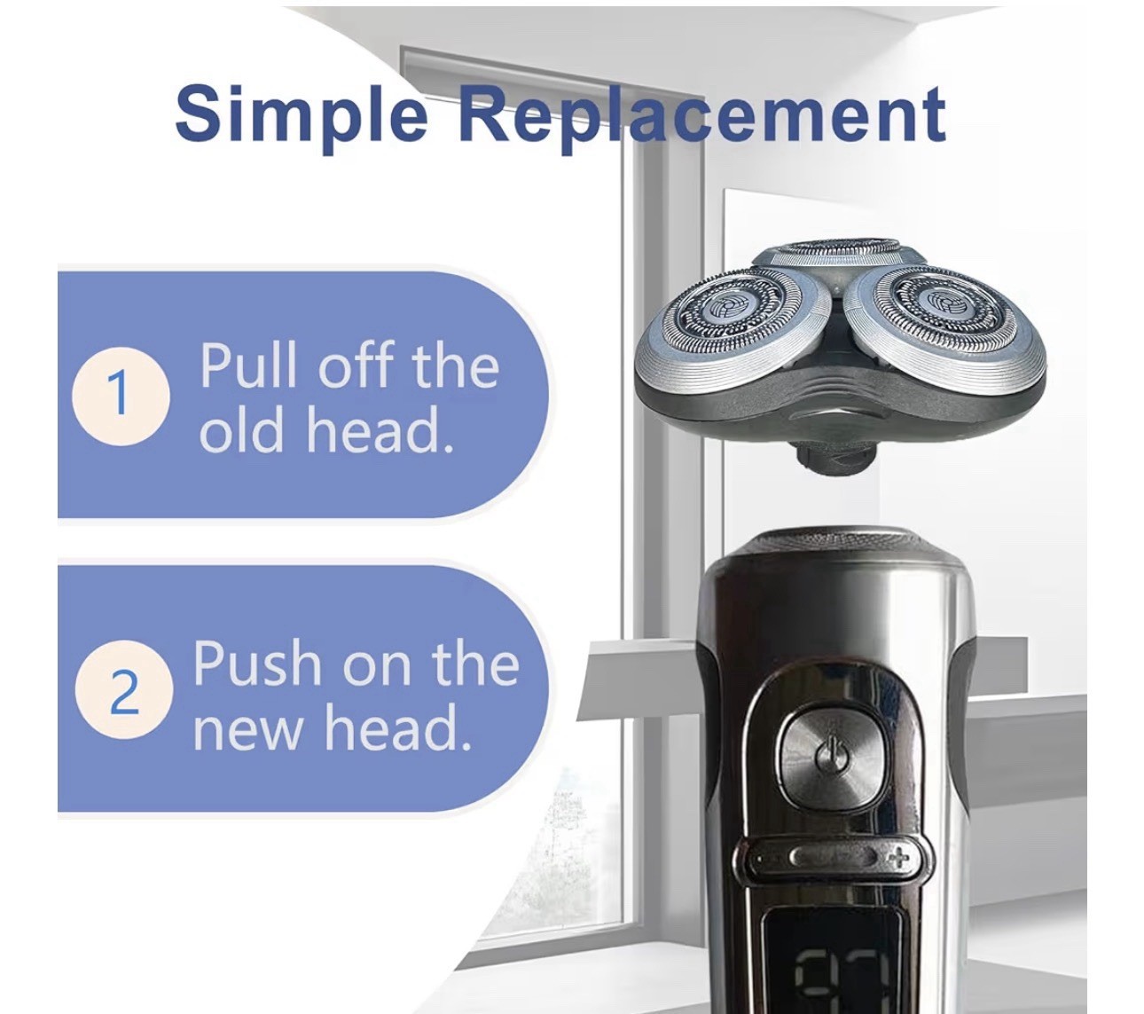 SH90 Replacement Heads Compa.W/Philips Norelco Series 9000 & S8000 RQ10/RQ12