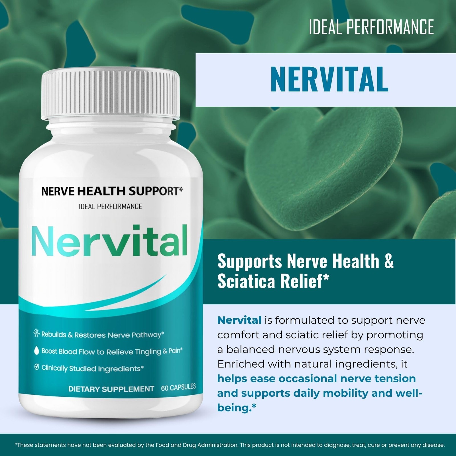 Nervital General Wellness Supplement – 300 Capsules (5 Pack)