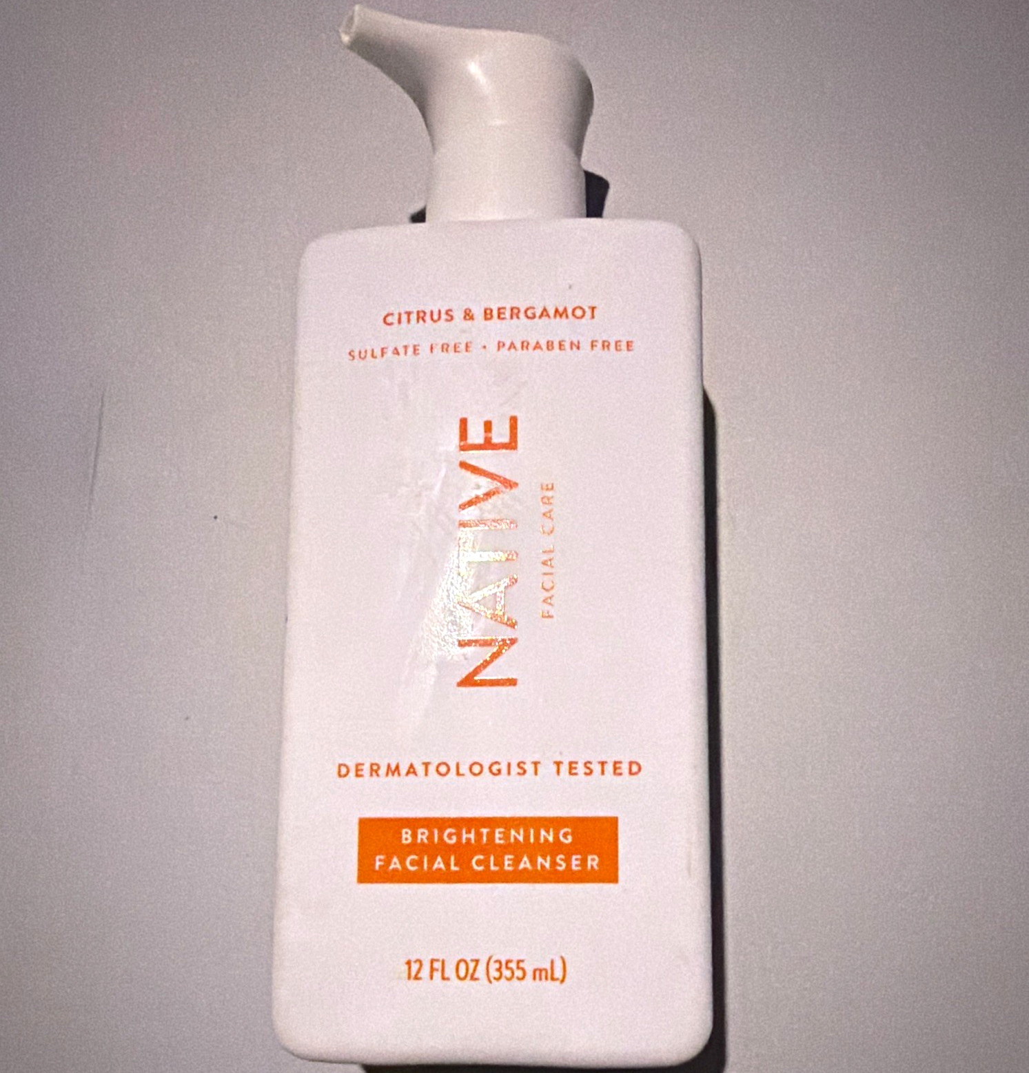 Native Brightening Facial Cleanser Citrus & Bergamot Sulfate/Paraben-Free 12 oz