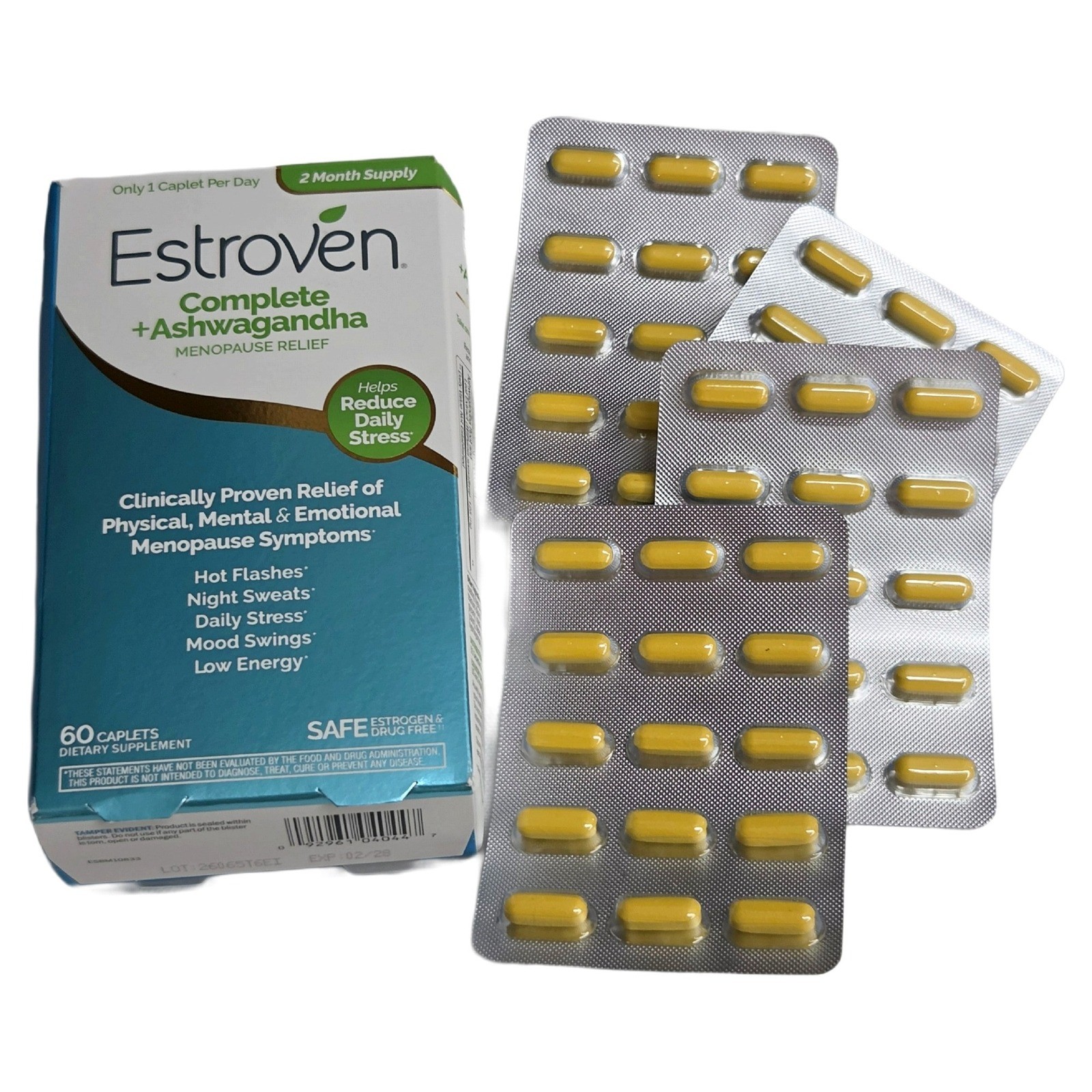 Estroven Complete Ashwagandha Menopause Relief Supplement 53ct Open Box Lot 2606