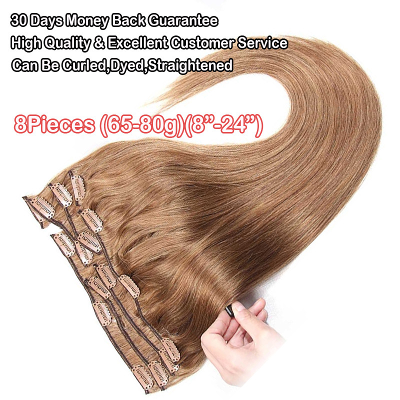 CLEARANCE 100% Human Hair Extensions Clip In Real Remy Hair Extensions Full Head