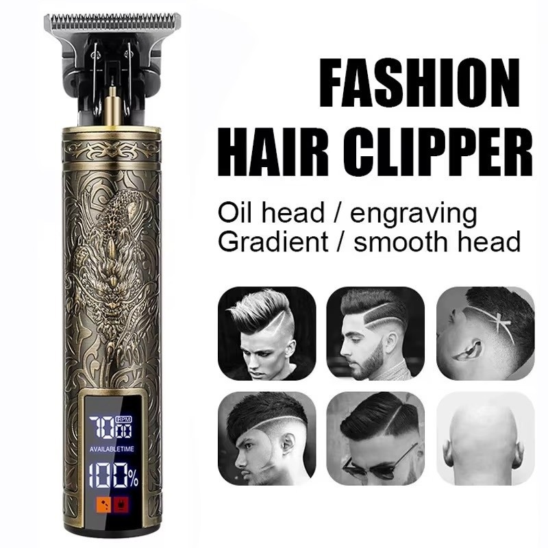 Professional Barber Hair Clipper Cordless Beard Trimmer Electric Razor