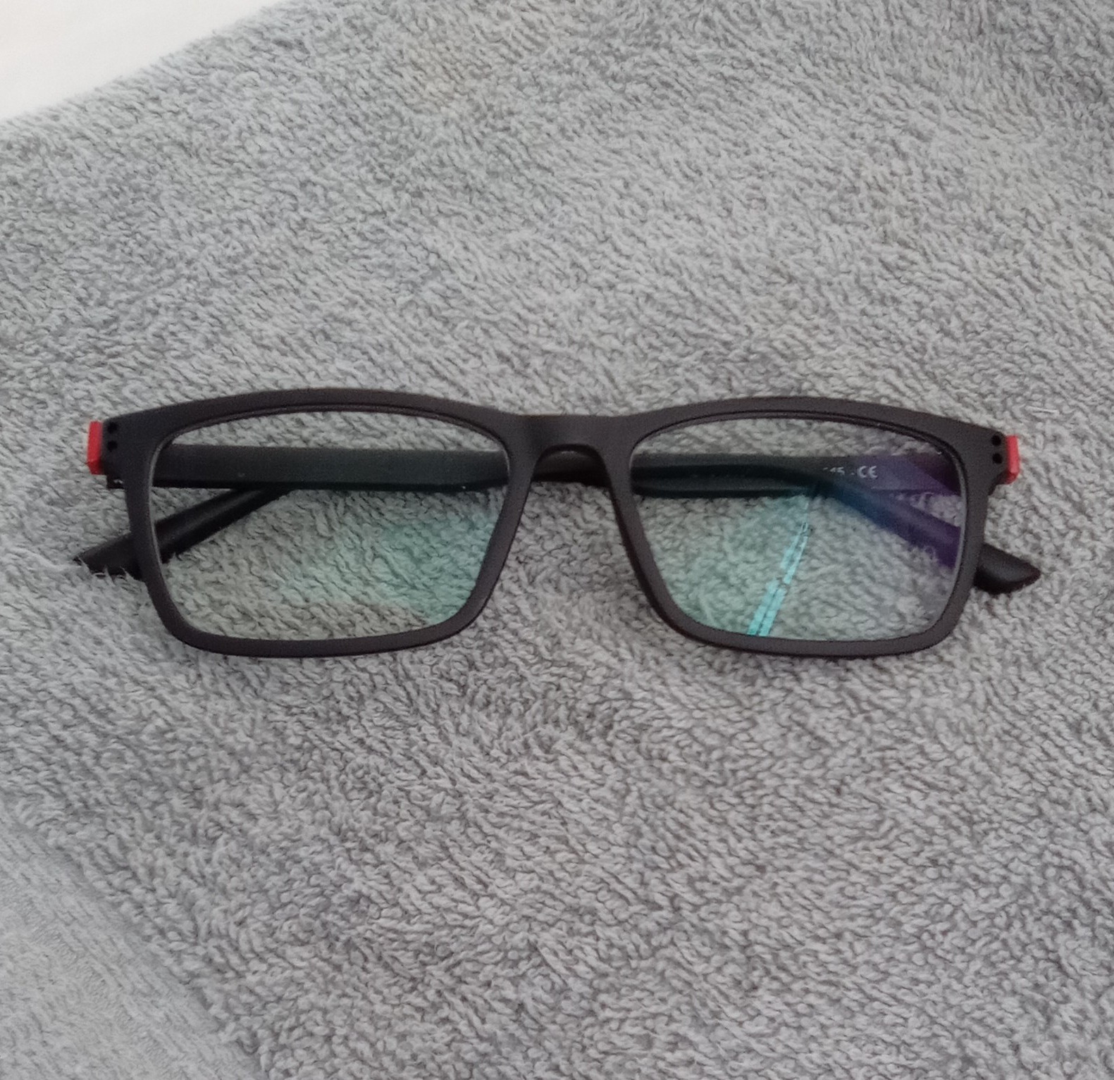 Black Rectangle Eyeglasses Clear Lenses Plastic Frame Unisex Adults Solid