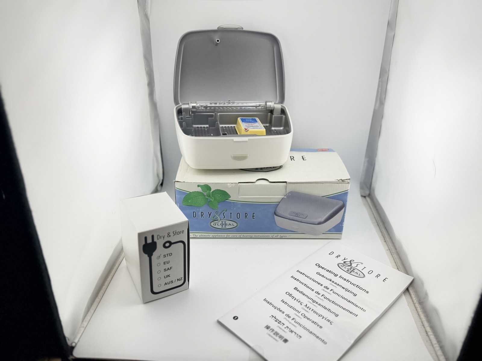 Dry & Store Global Hearing Aid Dryer Dehumidifier Case w/ UV Sanitizer TRG-AC II