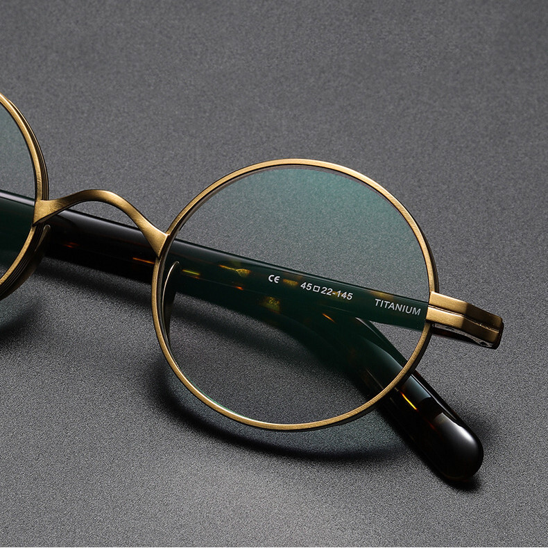 Pure Titanium Handmade Retro Round Glasses Frames Japanese Spectacle Eyeglasses