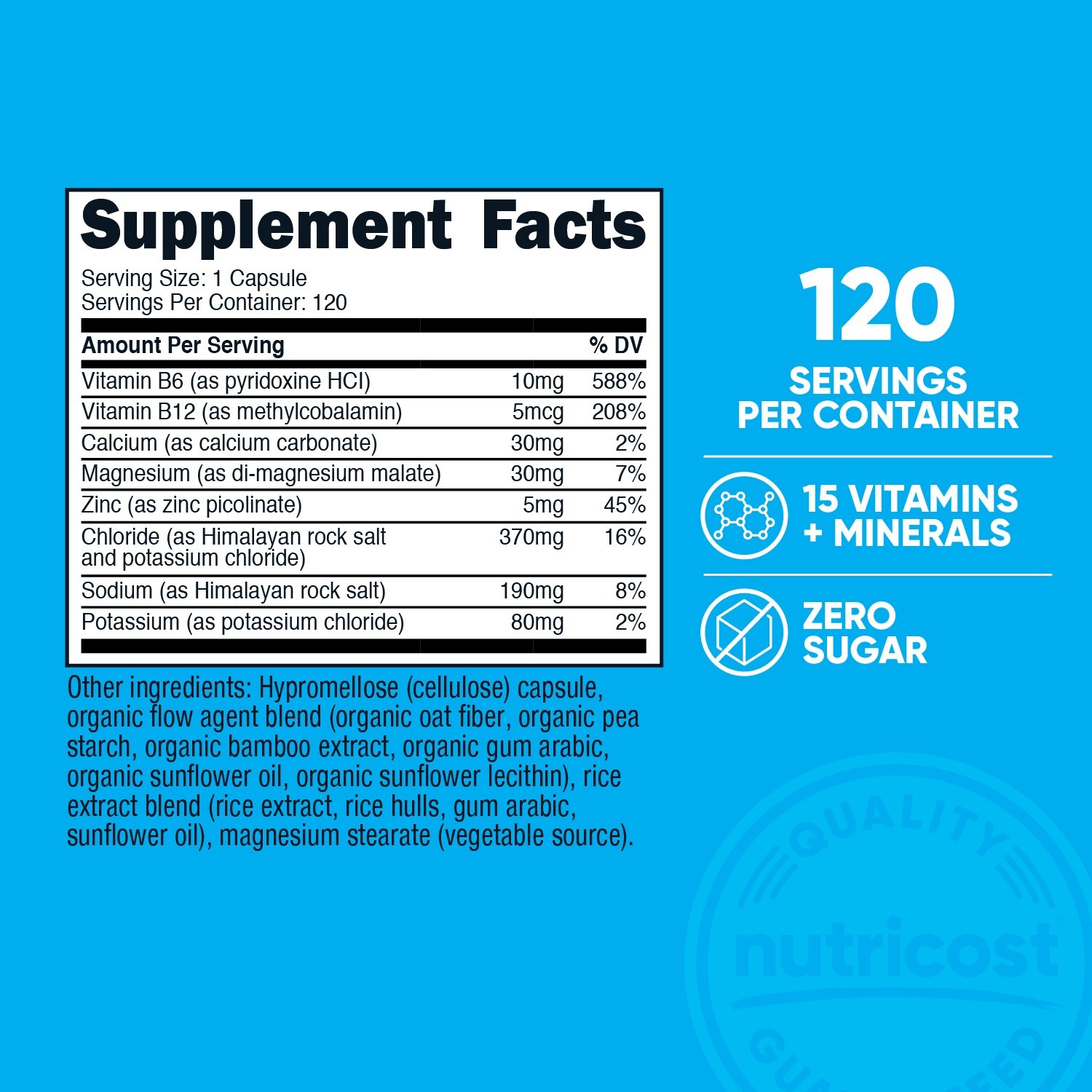 Nutricost Electrolyte Complex (Advanced Hydration with Real Salt®) 120 Capsules