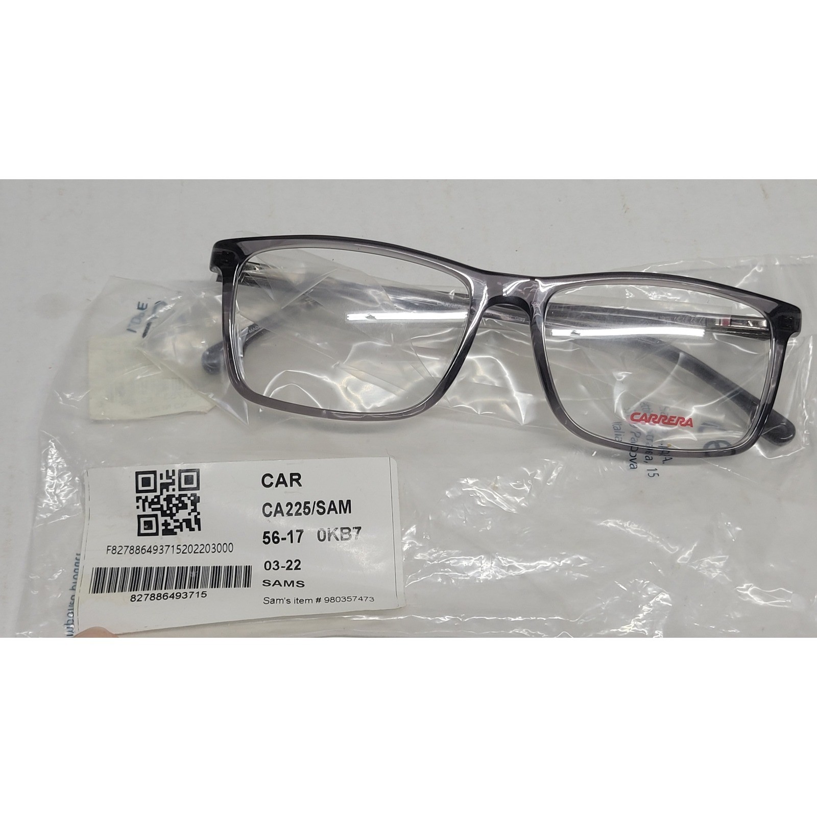 Carrera CA225/SAM 0KB7 Grey Rectangular Eyeglasses Frames 56-17-145