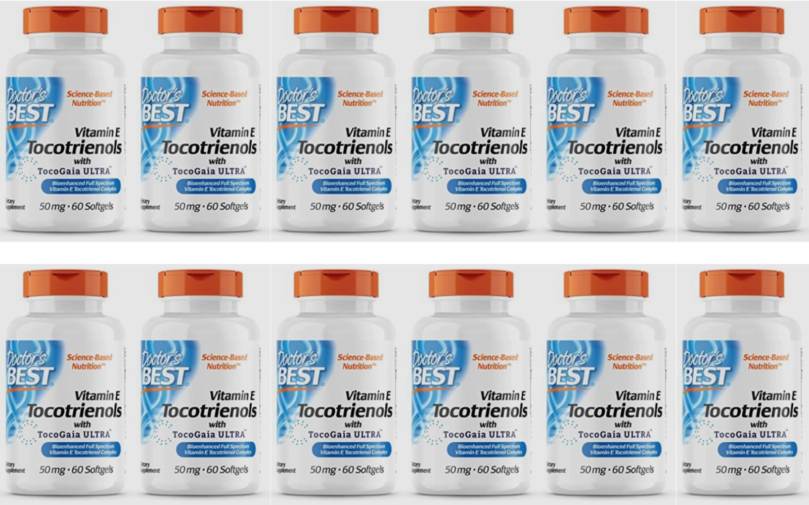 12X Doctor’s Best, Vitamin E Tocotrienols, 12 PACK, 60 Softgels, EXP 11/2026