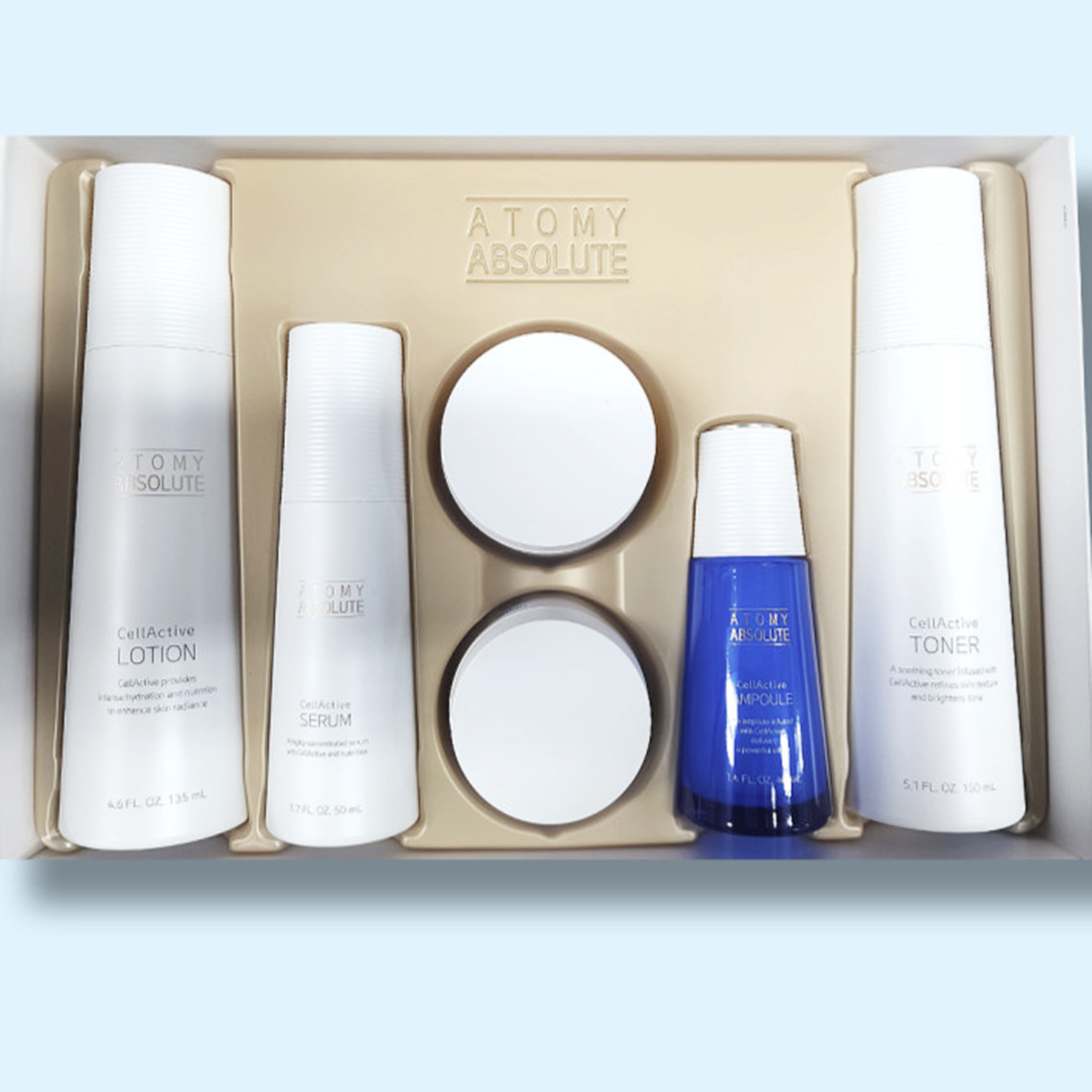Atomy Absolute CellActive Skincare Set Toner Ampoule Serum Lotion Cream 6 Set