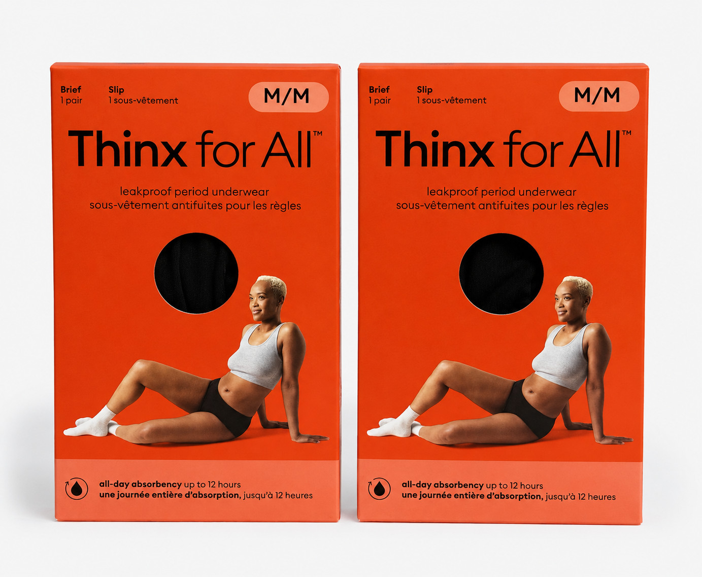 Thinx for All Leakproof Period Underwear Brief Medium M 2 Pack New Black