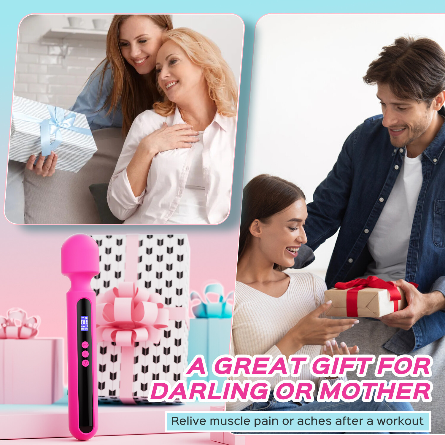 Handheld Massager Strong Vibrating Wand Full Body Therapy Motor Long Lasting